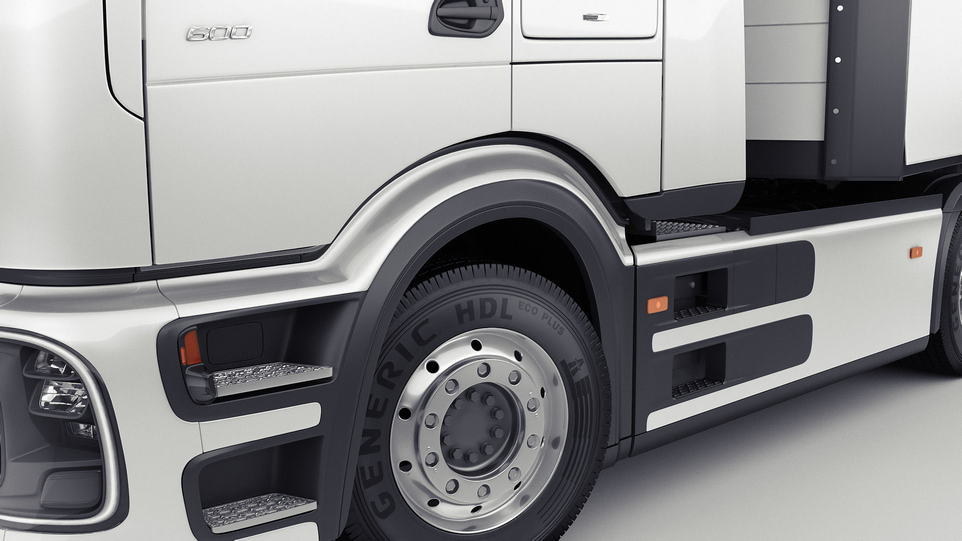 Mercedes eActros 600 with trailer 3D model_10