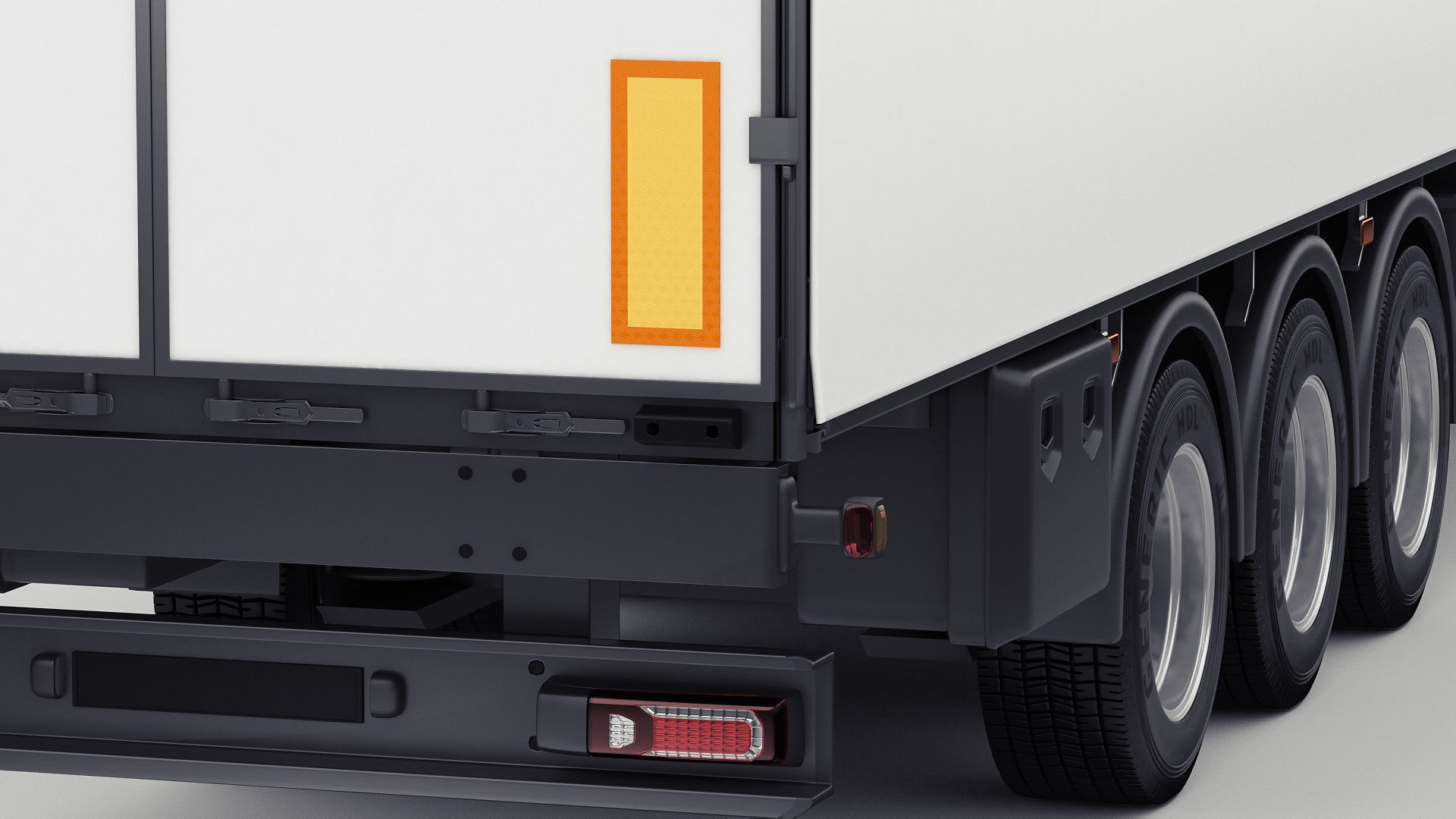 Mercedes eActros 600 with trailer 3D model_12