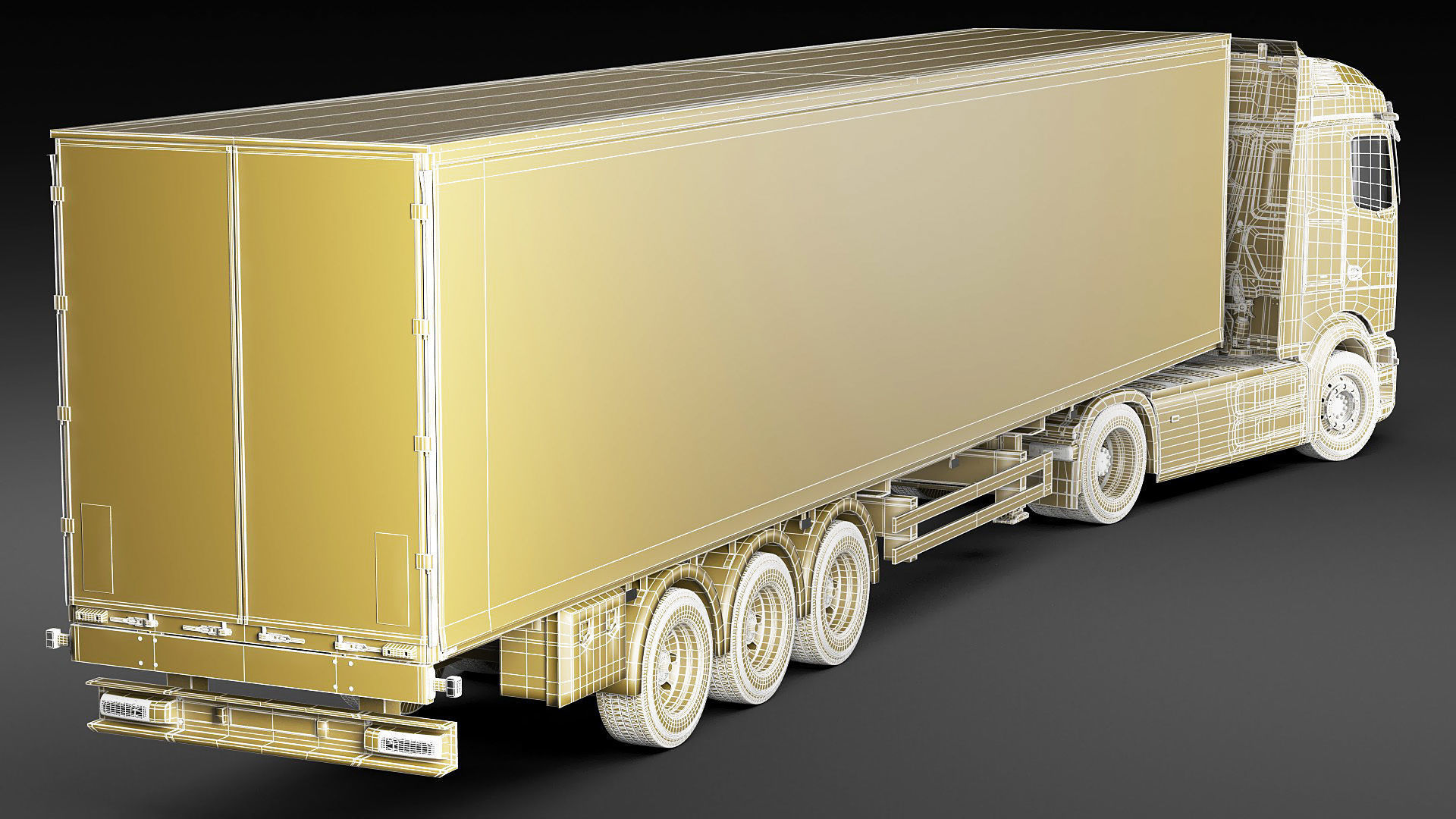 Mercedes eActros 600 with trailer 3D model_39
