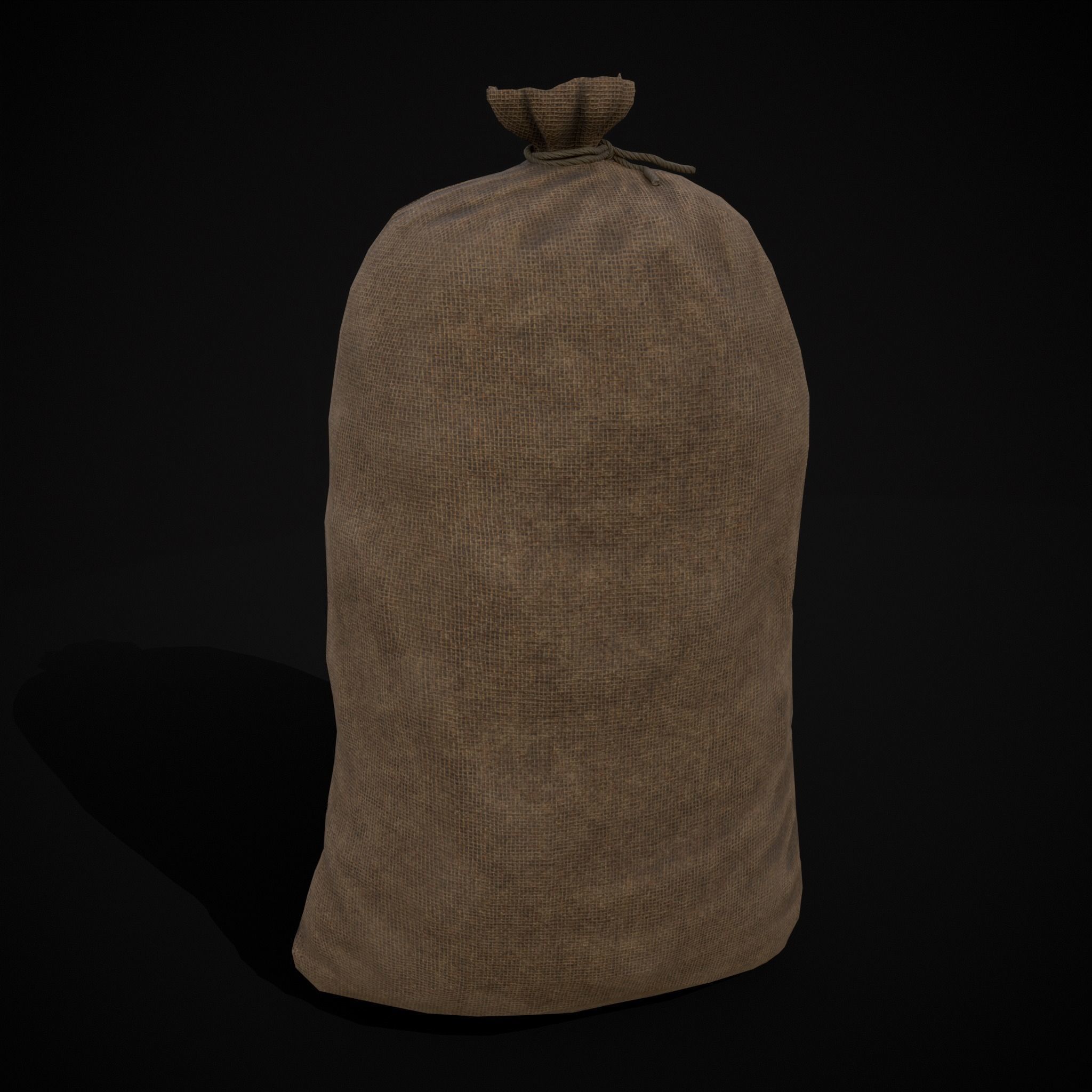 Burlap Sacks of Grapes Low-poly 3D model_11