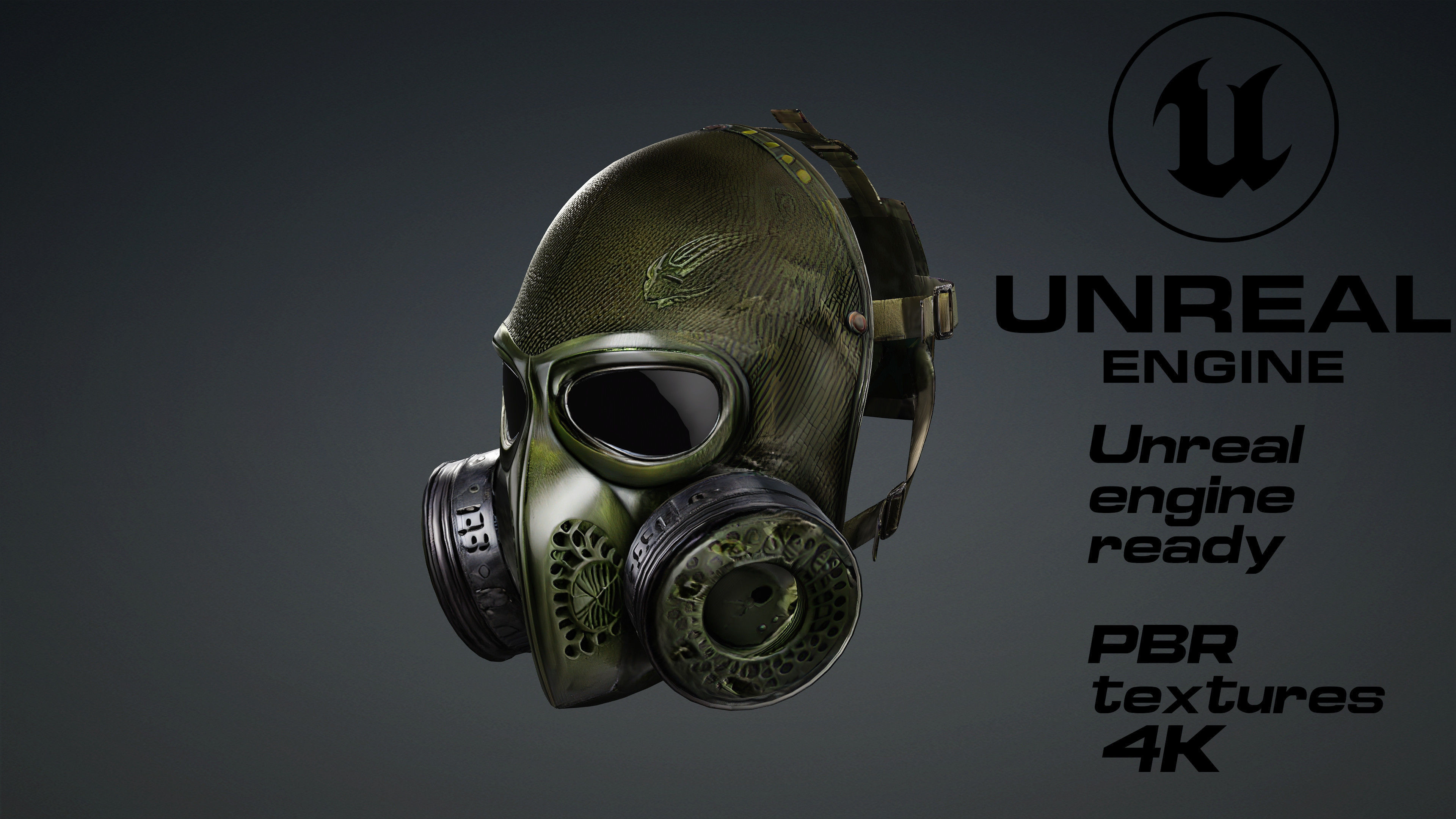 Apocalyptic Gas Mask game ready UE5 FBX Low-poly 3D model_2