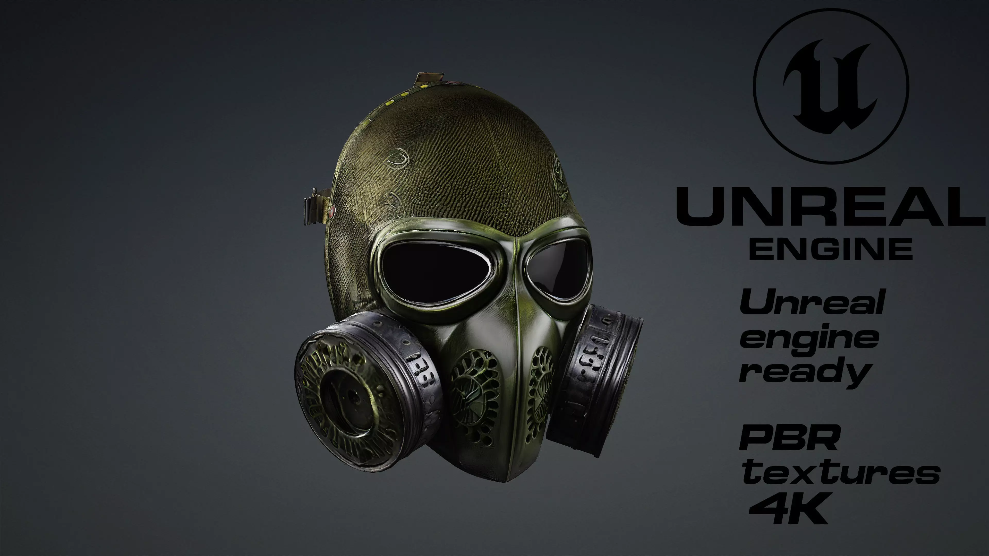 Apocalyptic Gas Mask game ready UE5 FBX Low-poly 3D model_0