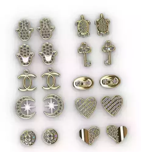 Aretes -Topitos para dama paquete de 10 -v- 3D print model