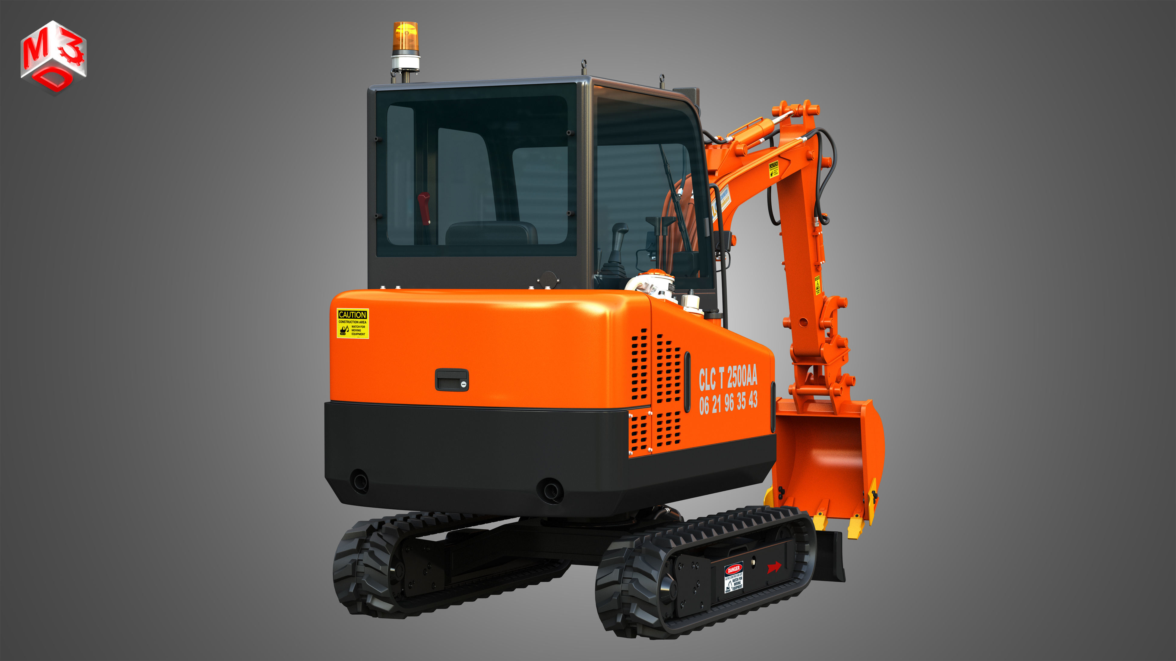 CLC T2500 AA Mini Pelle Hydraulic Excavator 3D model_11