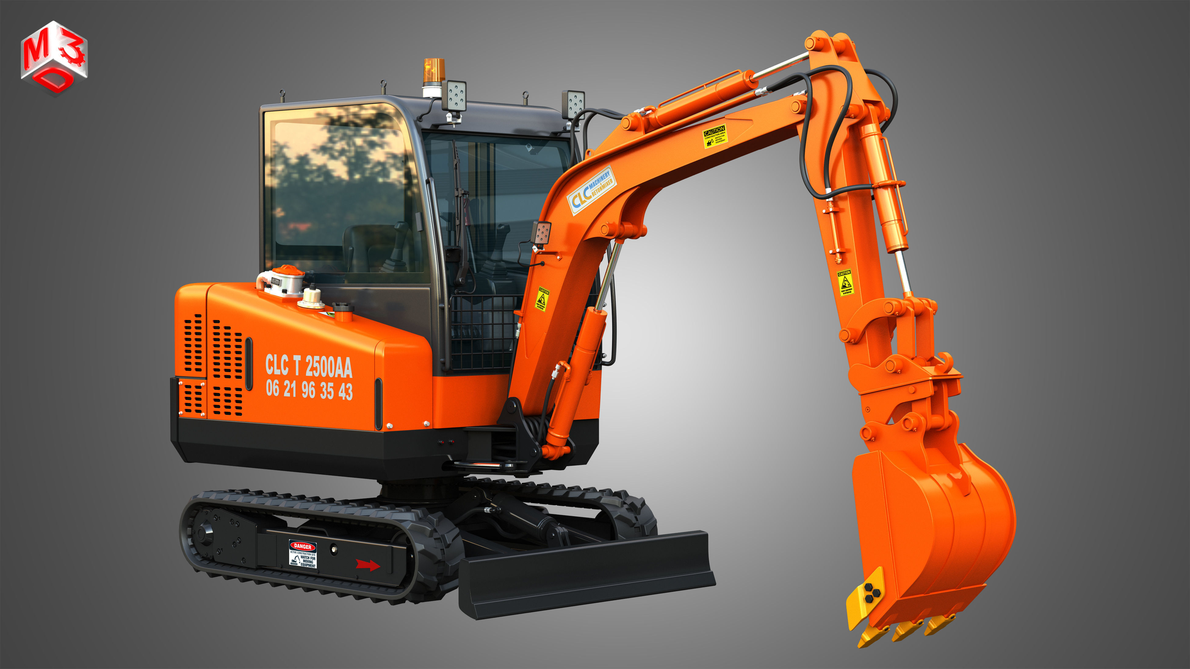 CLC T2500 AA Mini Pelle Hydraulic Excavator 3D model_2
