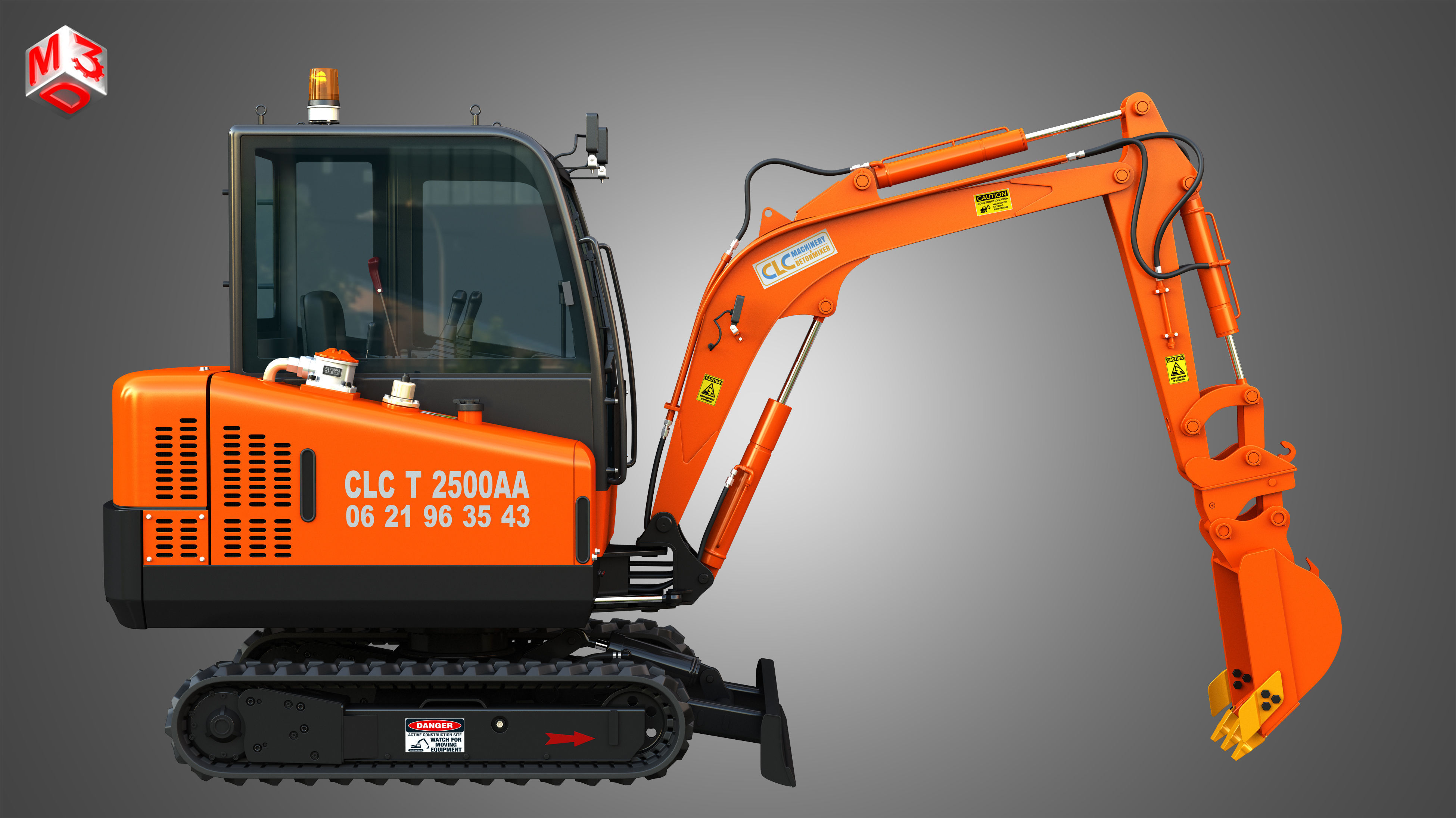 CLC T2500 AA Mini Pelle Hydraulic Excavator 3D model_5