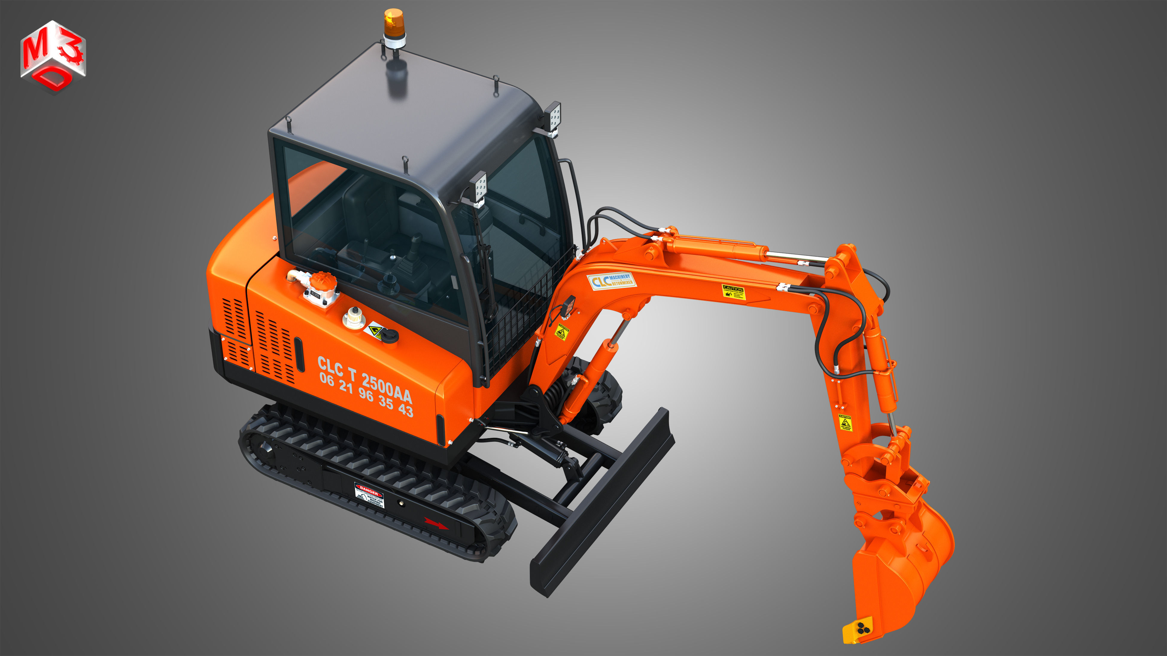 CLC T2500 AA Mini Pelle Hydraulic Excavator 3D model_20