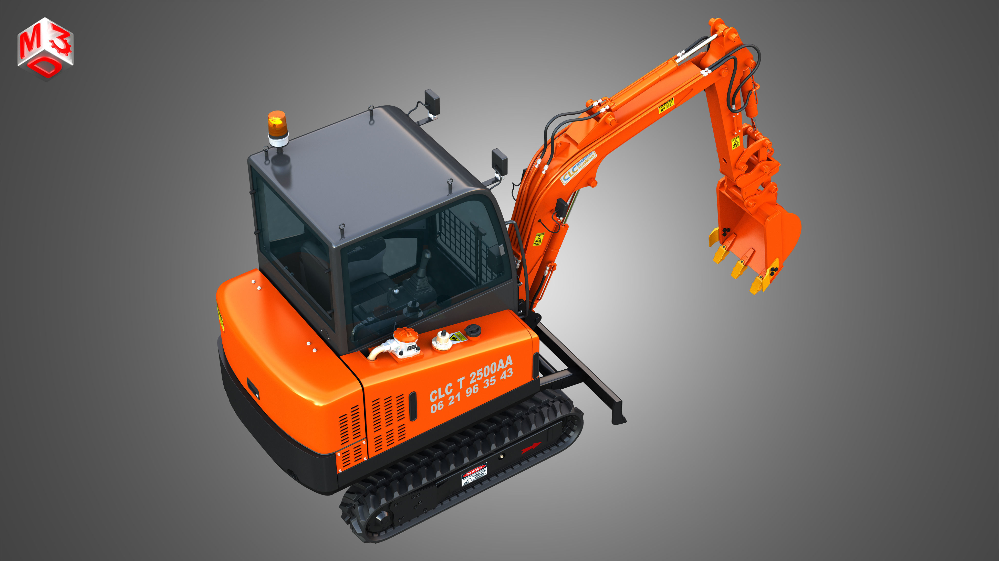 CLC T2500 AA Mini Pelle Hydraulic Excavator 3D model_19