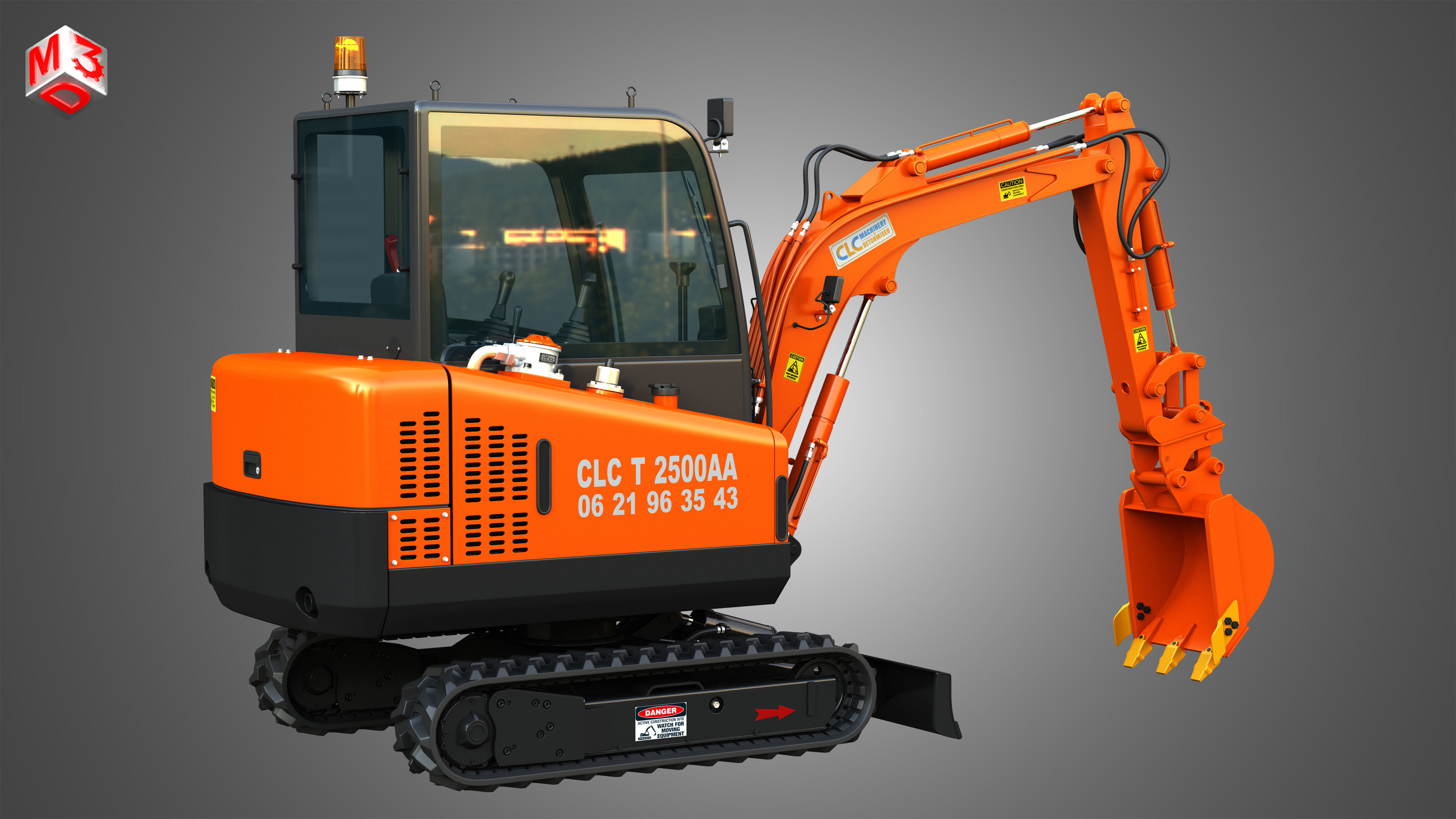 CLC T2500 AA Mini Pelle Hydraulic Excavator 3D model_15