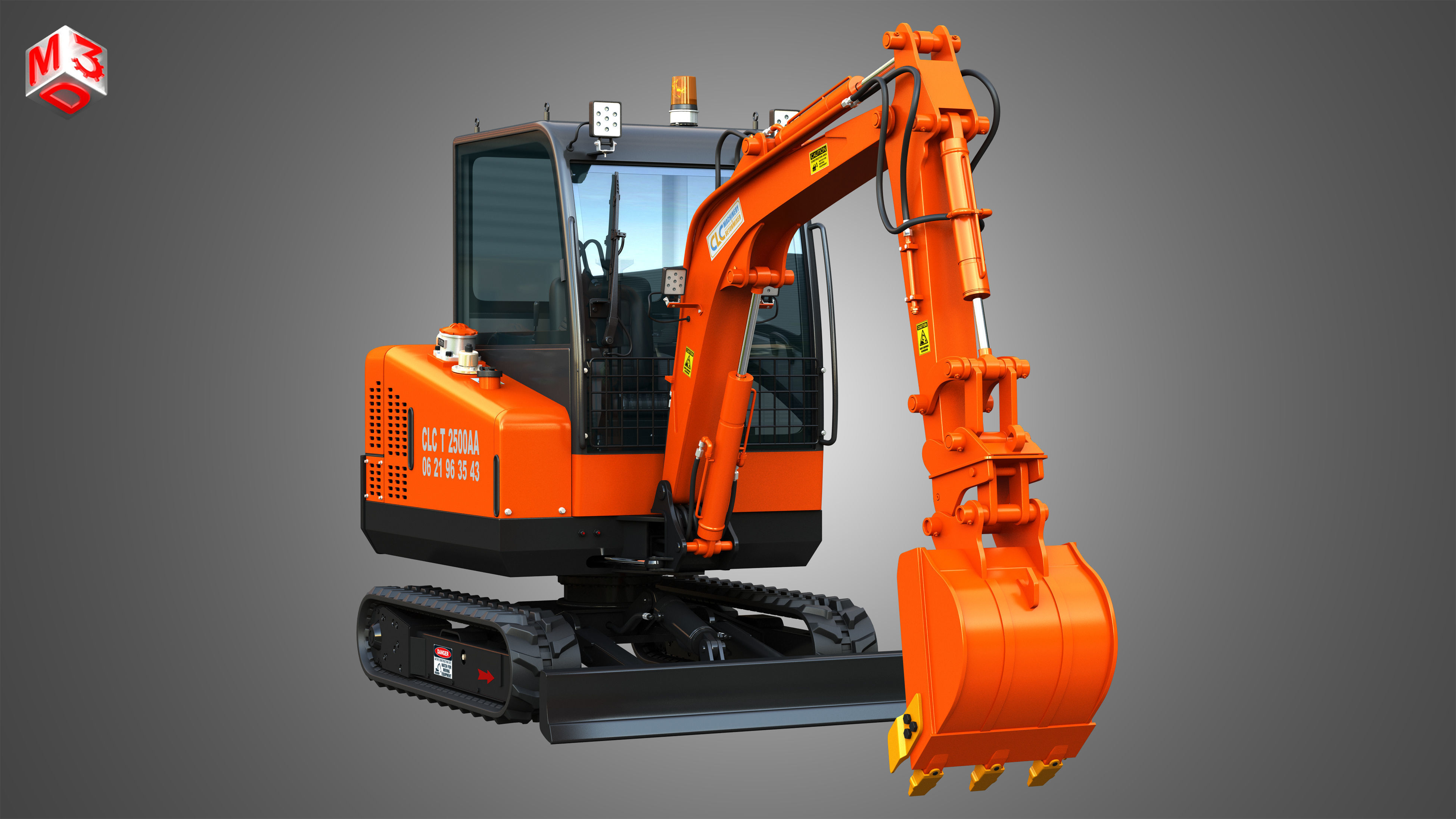 CLC T2500 AA Mini Pelle Hydraulic Excavator 3D model_12