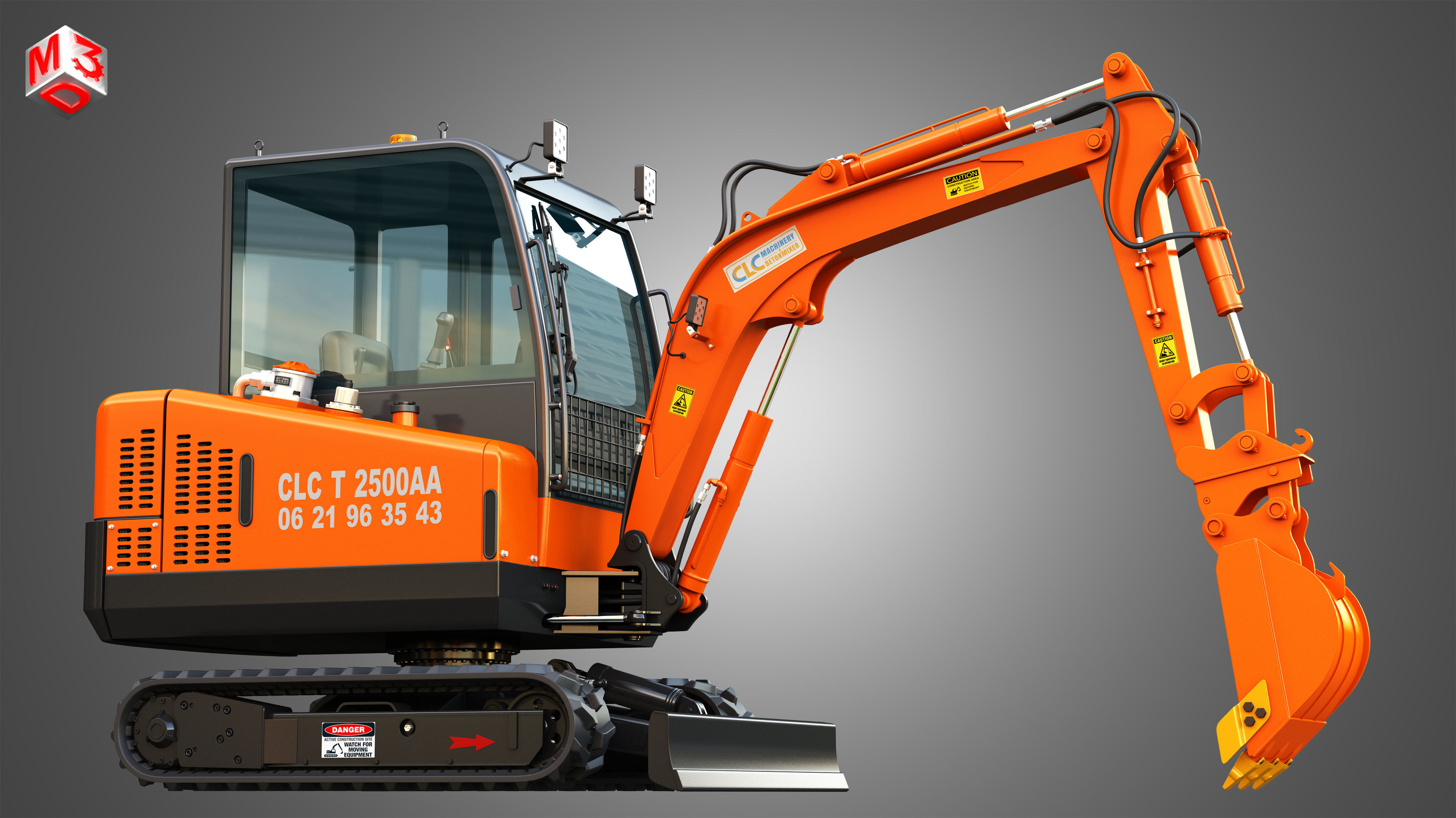 CLC T2500 AA Mini Pelle Hydraulic Excavator 3D model_8