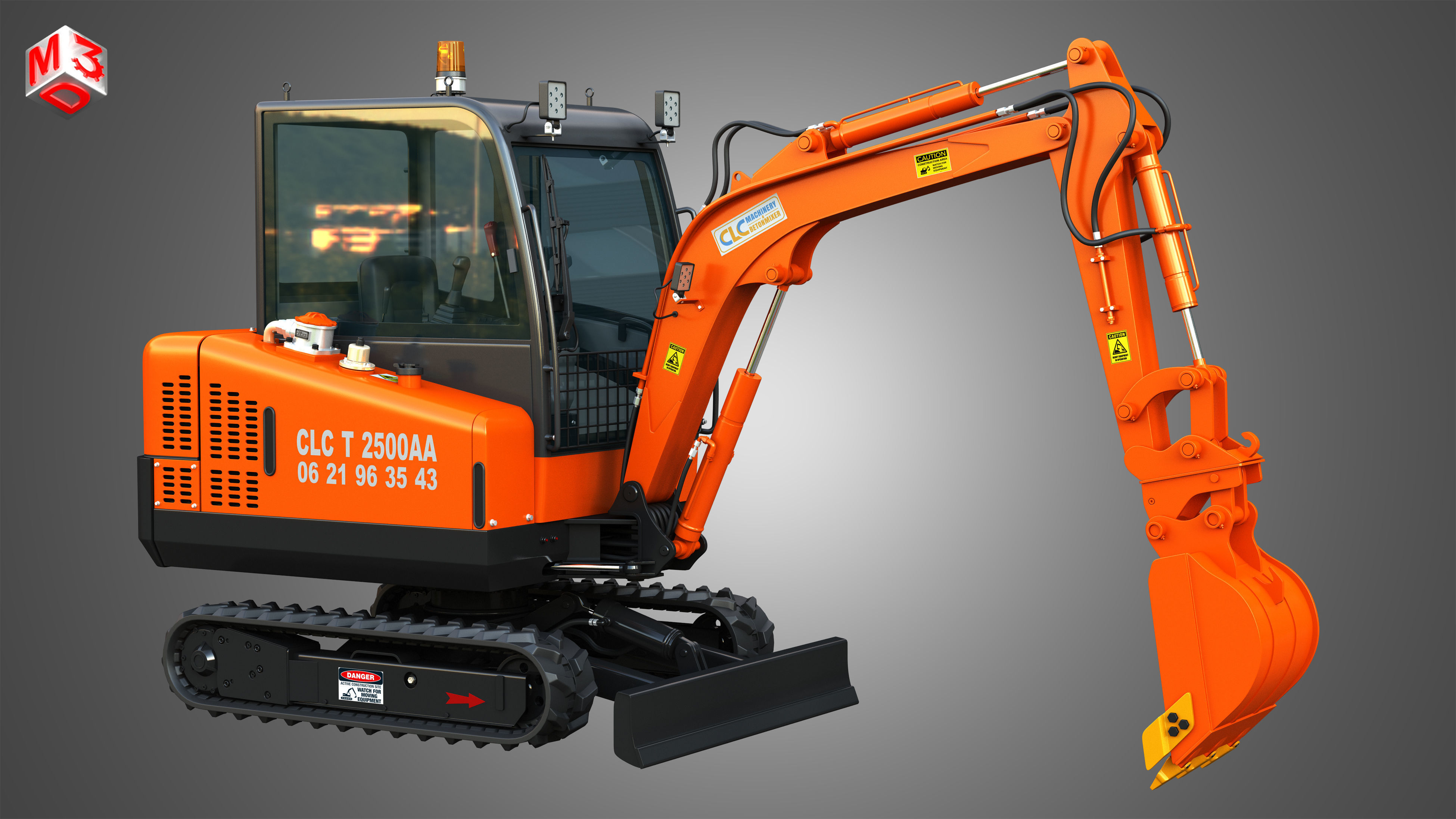 CLC T2500 AA Mini Pelle Hydraulic Excavator 3D model_16