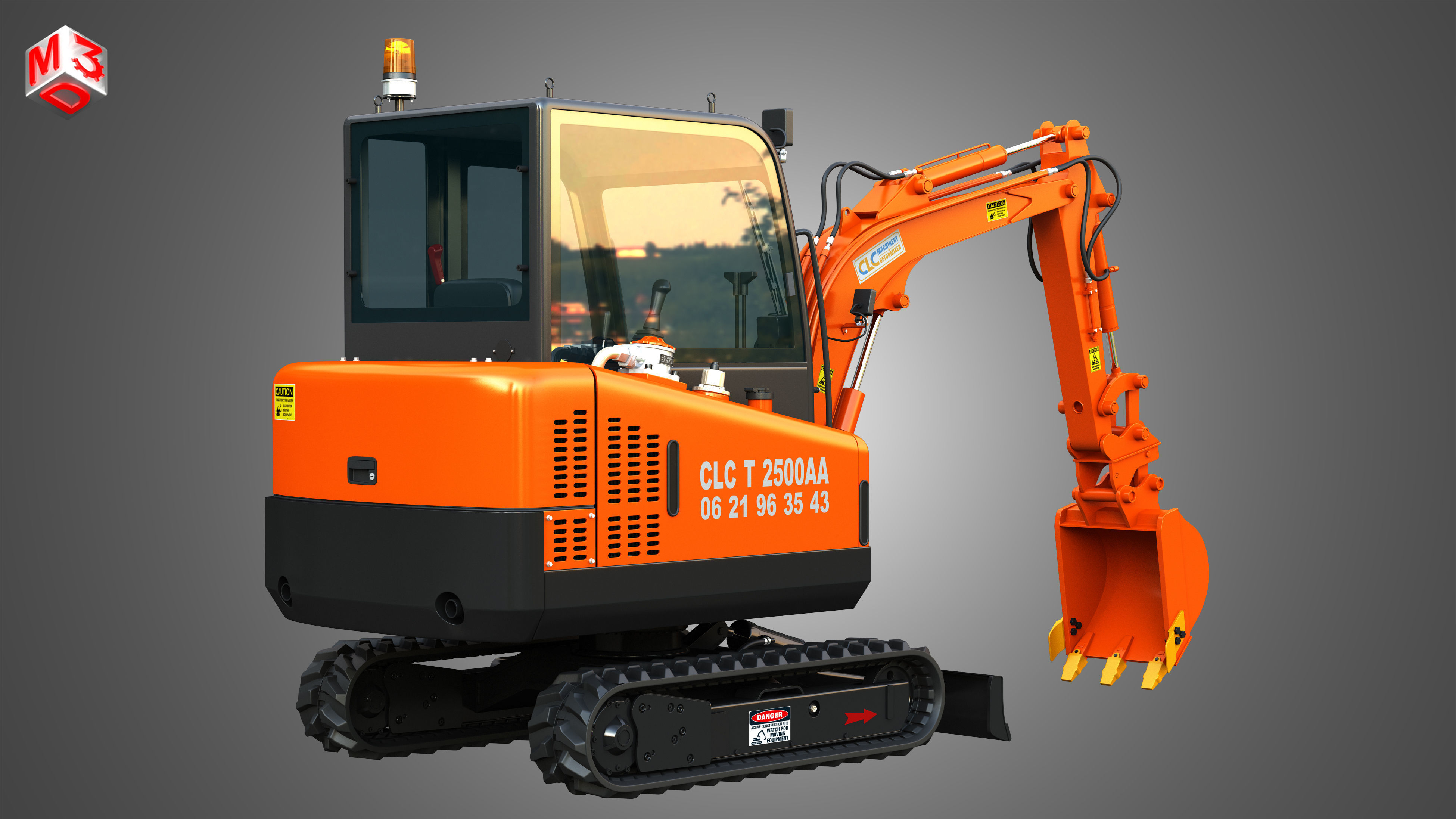 CLC T2500 AA Mini Pelle Hydraulic Excavator 3D model_1