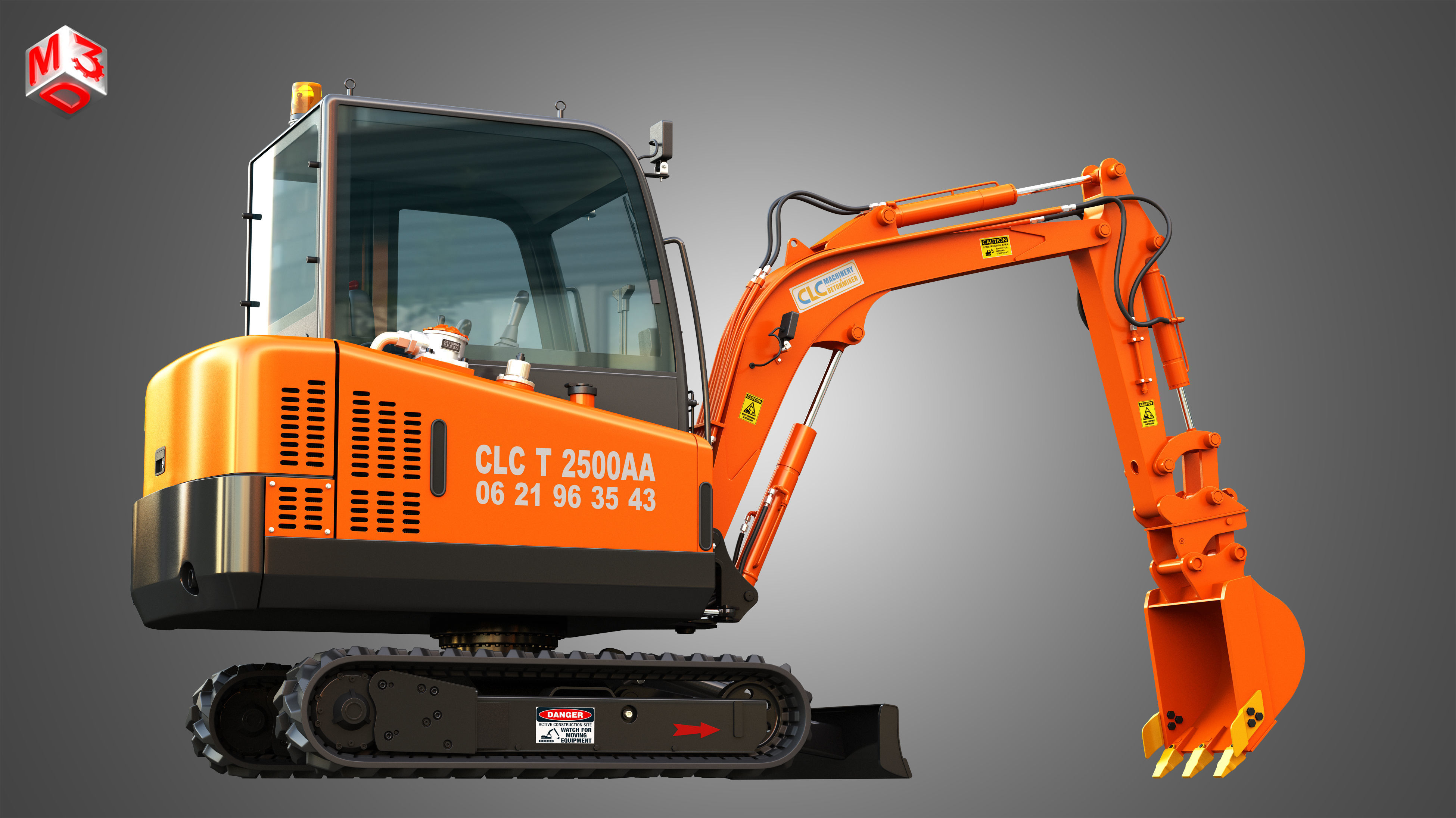 CLC T2500 AA Mini Pelle Hydraulic Excavator 3D model_7