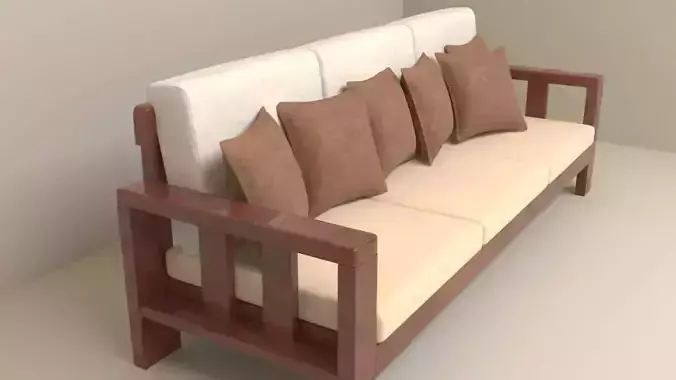 3 Seat Wooden Sofa