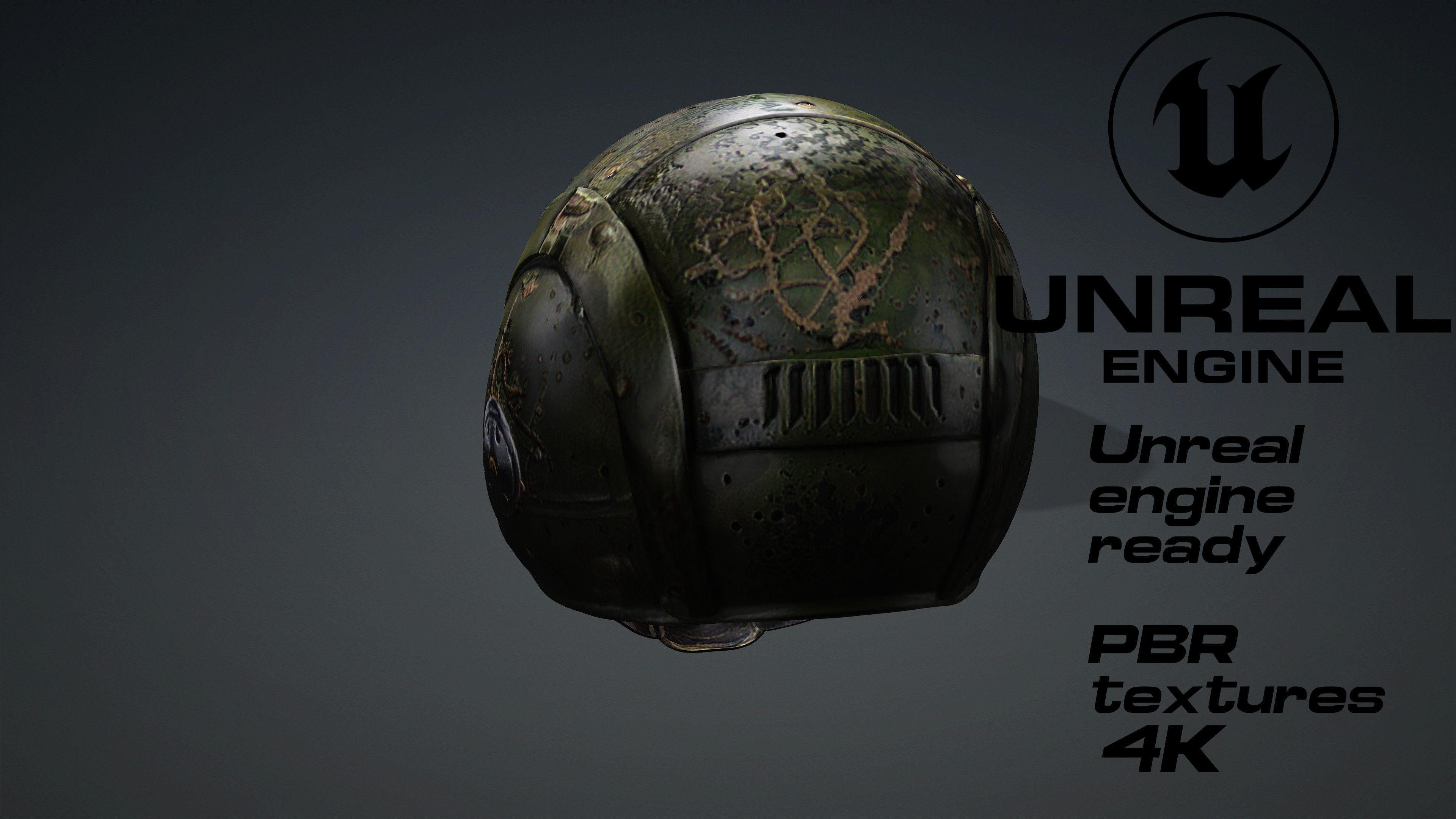 Apocalyptic militar helmet game ready UE5 FBX Low-poly 3D model_3
