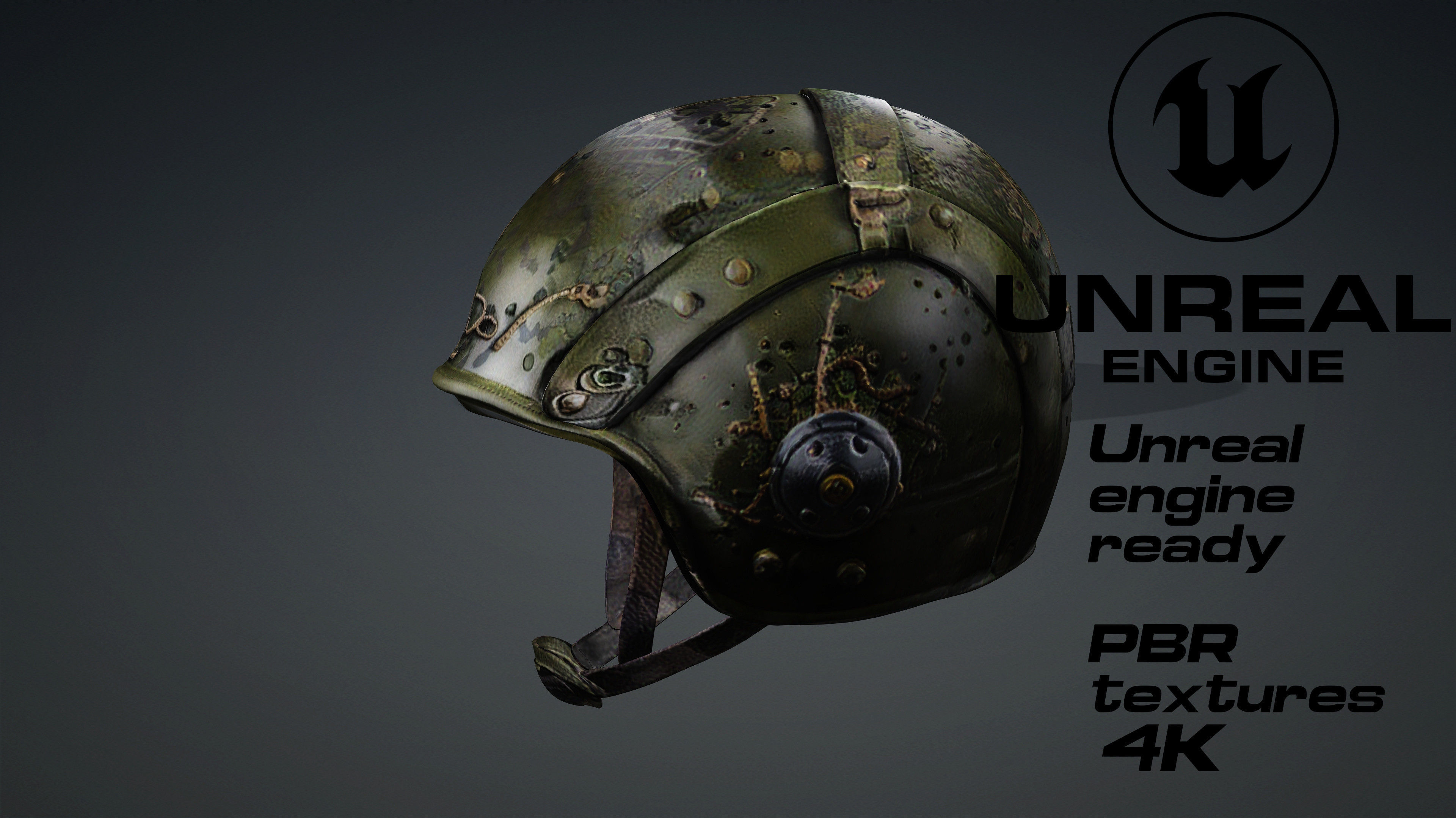 Apocalyptic militar helmet game ready UE5 FBX Low-poly 3D model_2