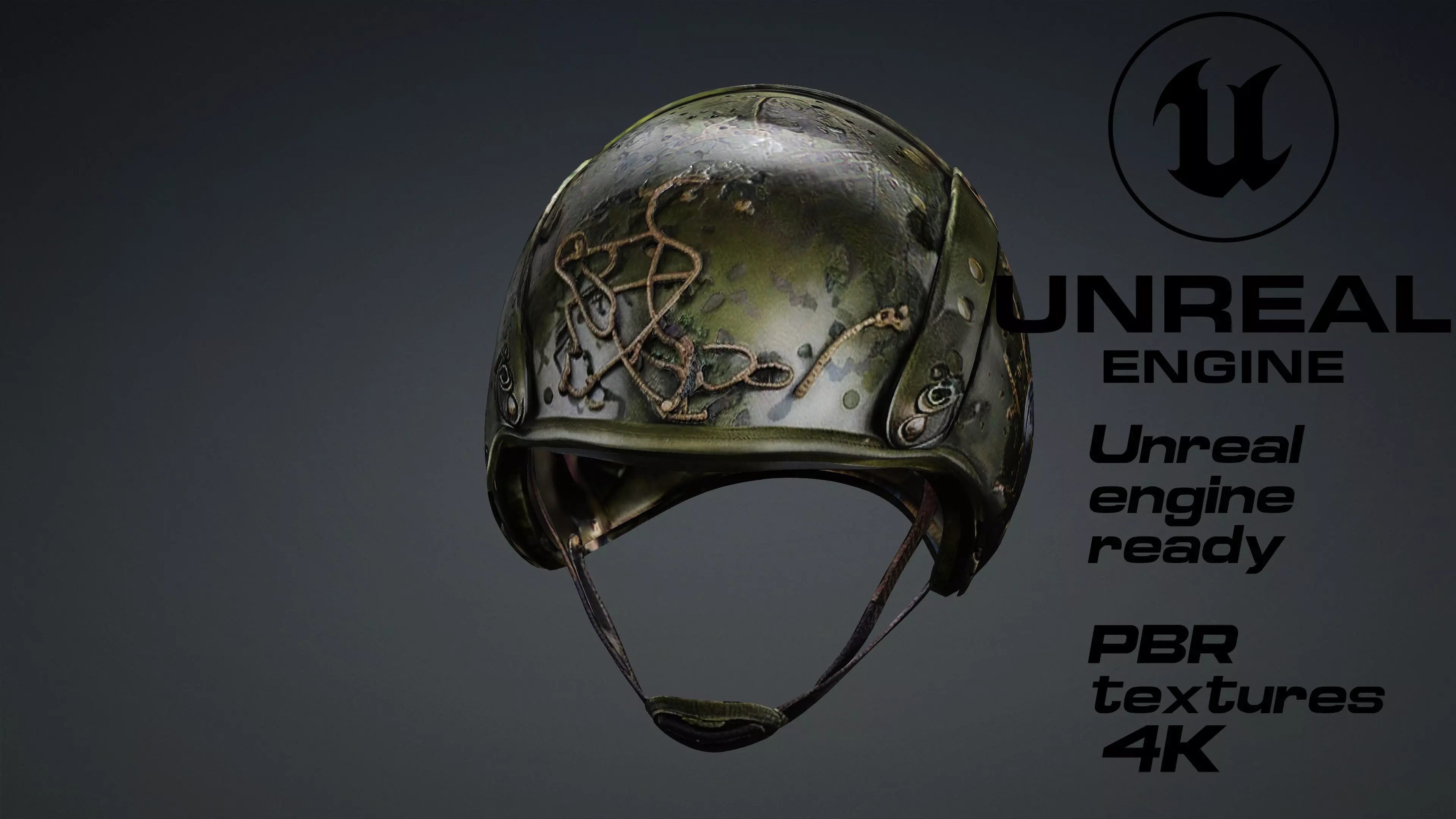 Apocalyptic militar helmet game ready UE5 FBX Low-poly 3D model_0