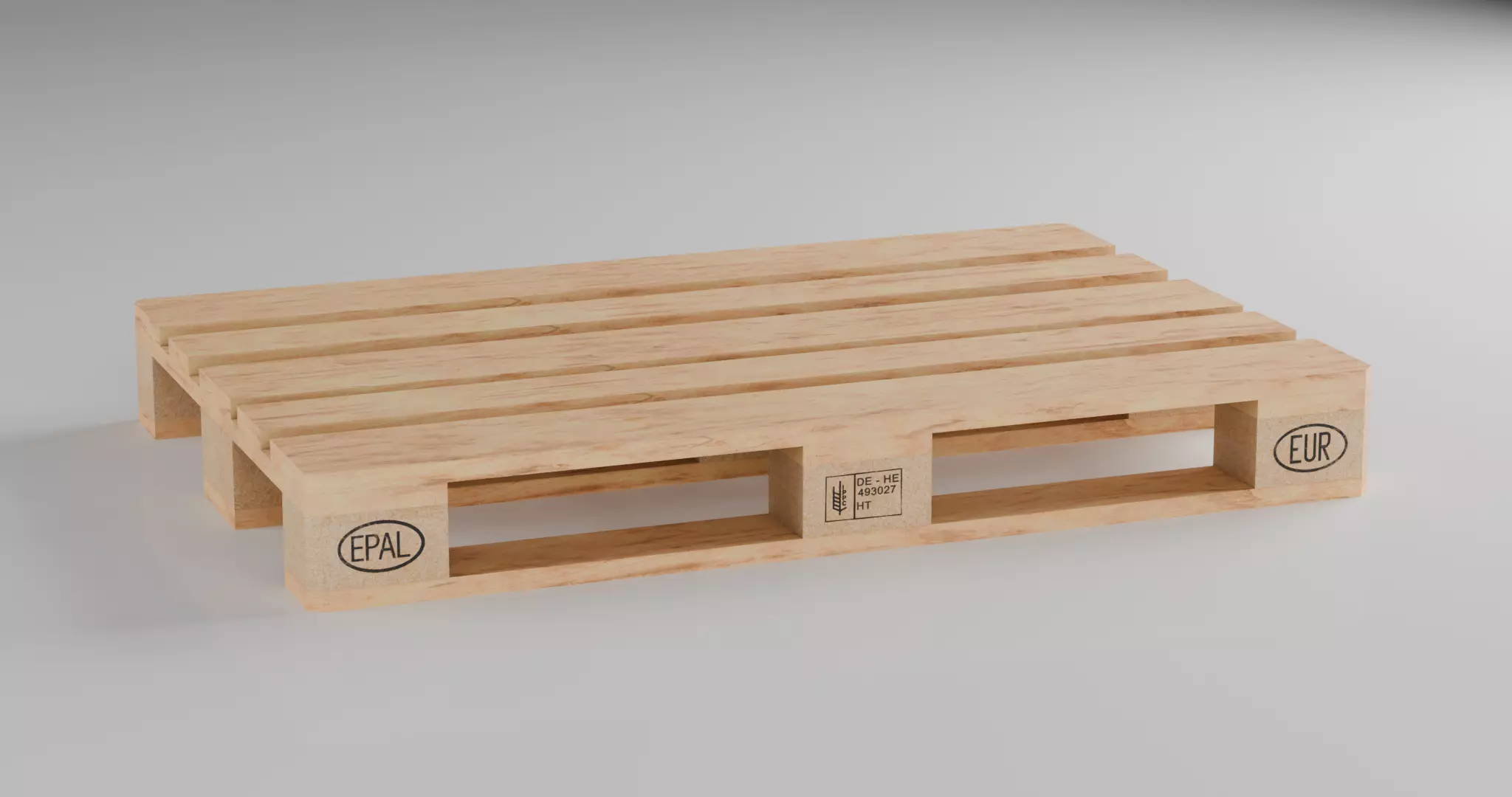 Wooden Euro and Fin Pallet Asset different conditions Low-poly 3D model_0