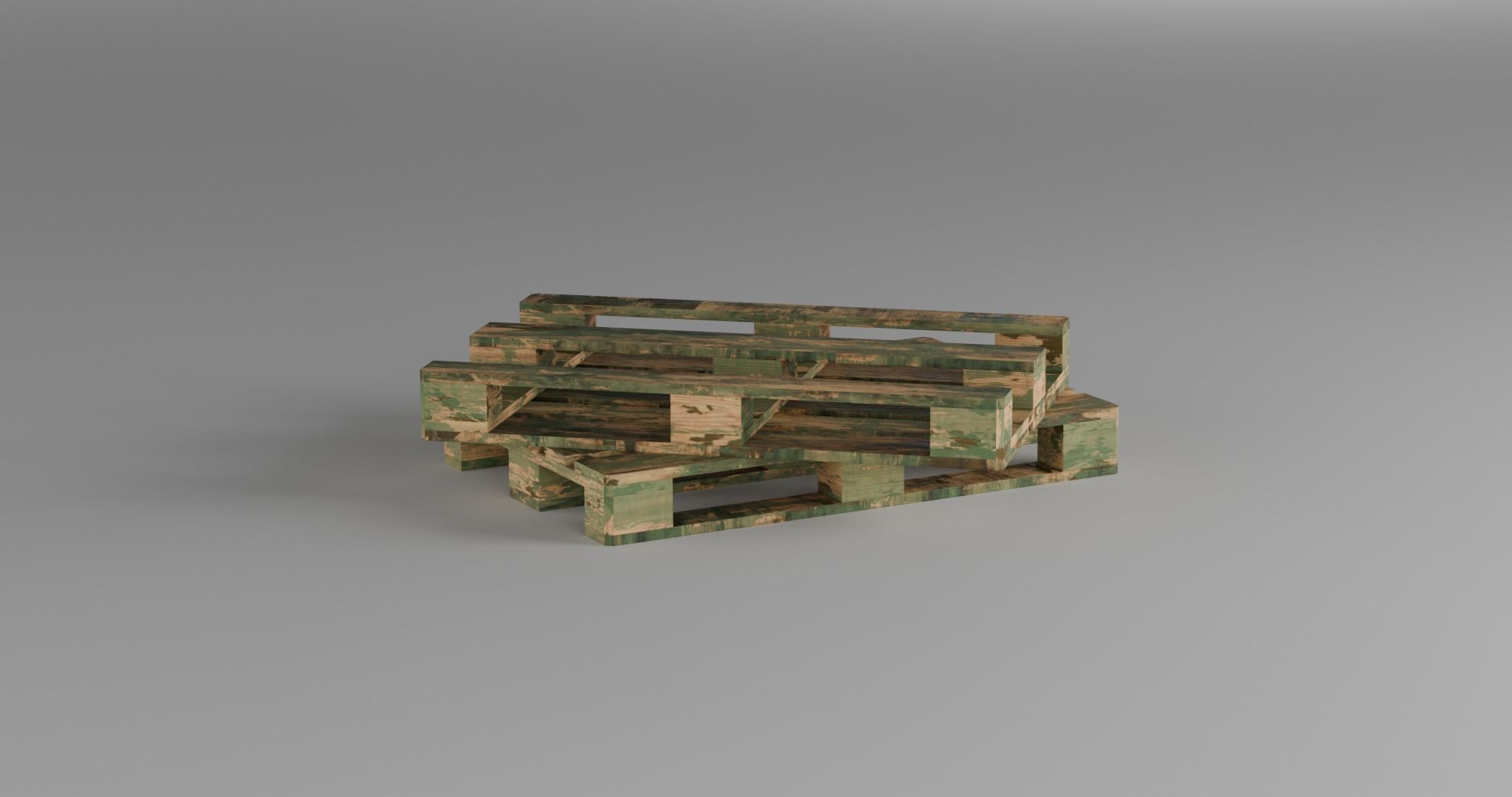 Wooden Euro and Fin Pallet Asset different conditions Low-poly 3D model_5