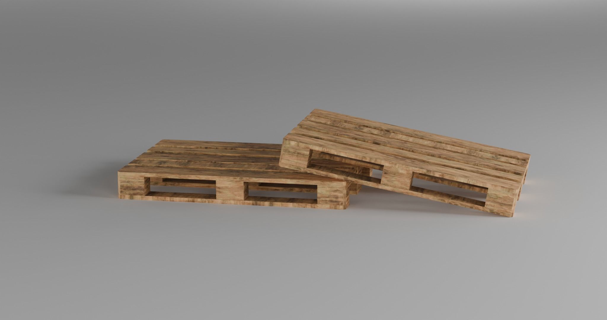 Wooden Euro and Fin Pallet Asset different conditions Low-poly 3D model_8