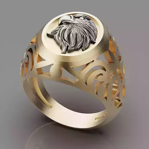 Eagle ring silver gold jewelry printable 3D model