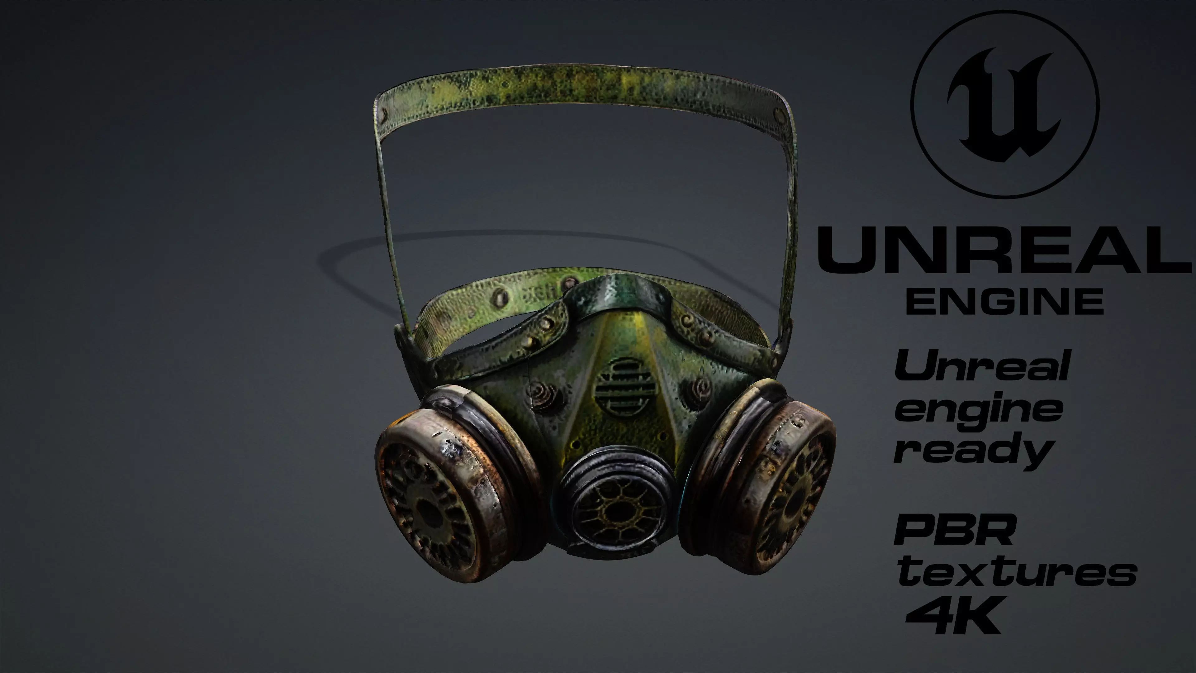 Apocalyptic Gas Mask game ready UE5 FBX Low-poly 3D model_0