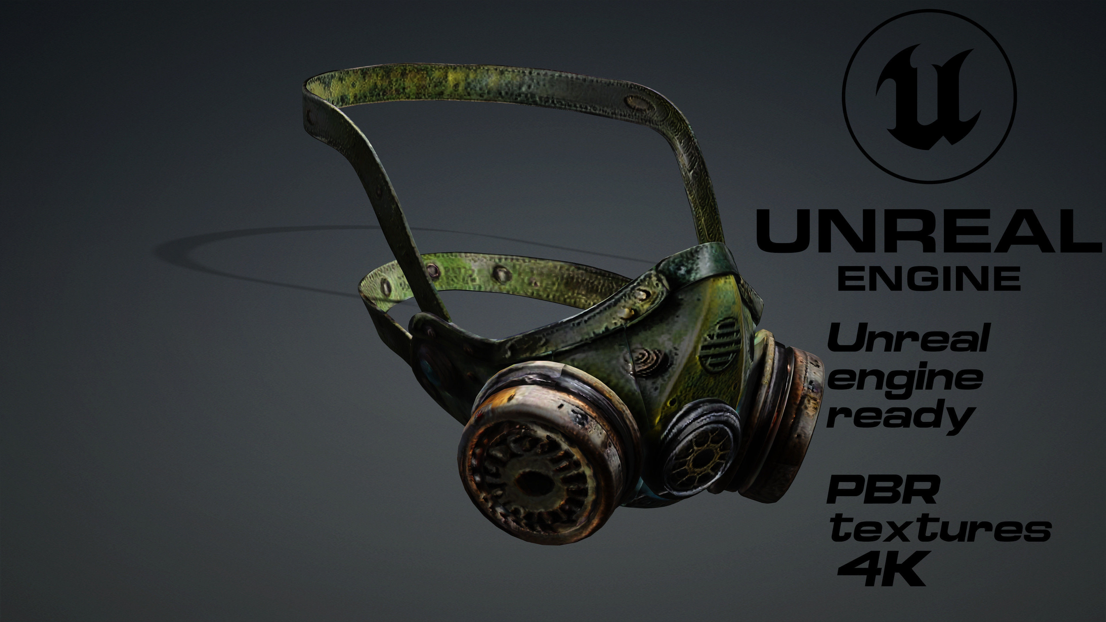 Apocalyptic Gas Mask game ready UE5 FBX Low-poly 3D model_1