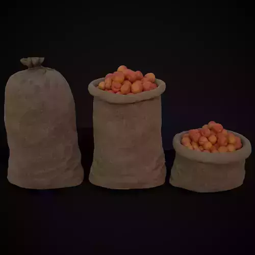 Burlap Sacks of Peaches