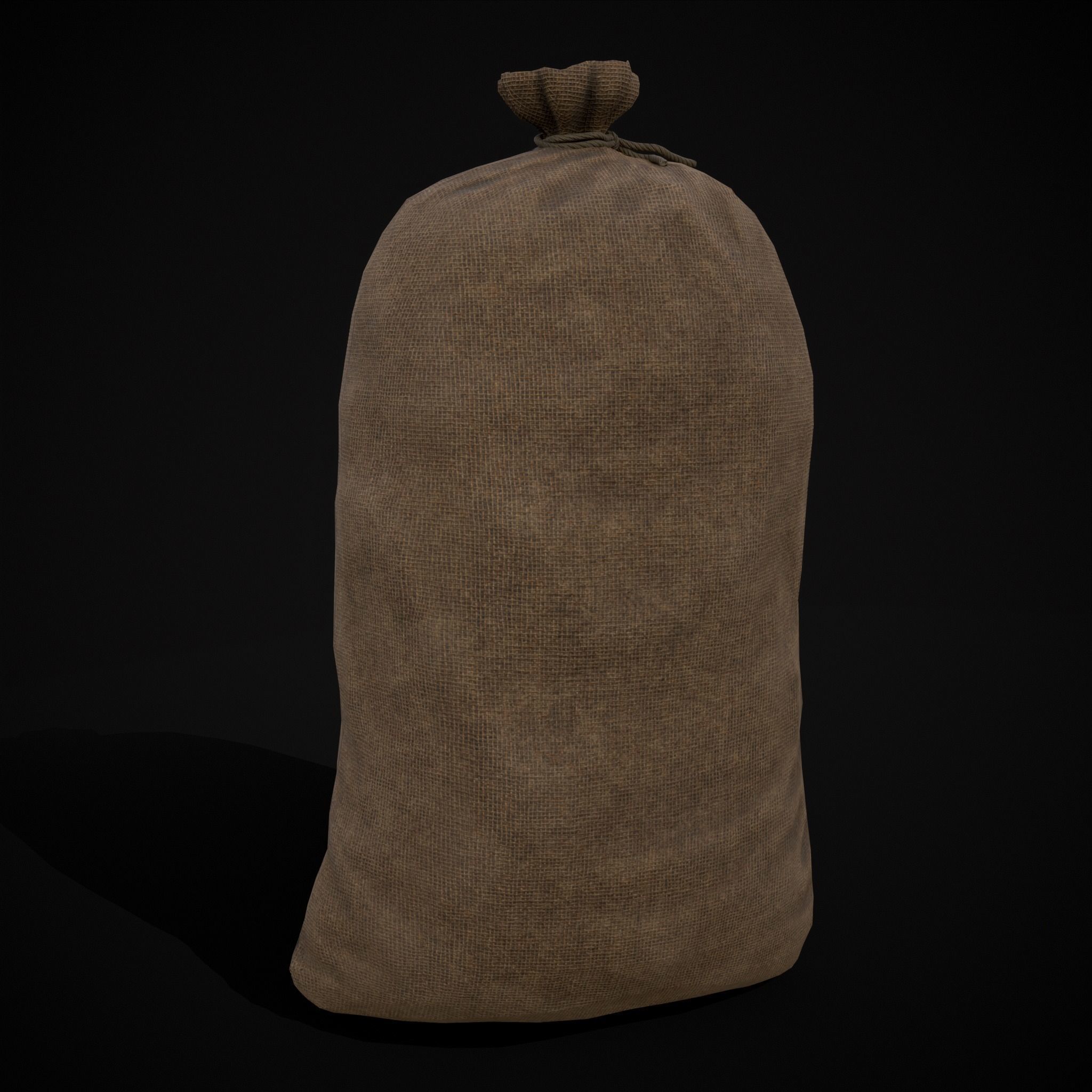 Burlap Sacks of Peaches Low-poly 3D model_11
