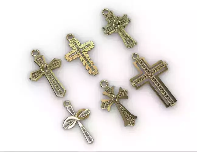 dijes- Colgantes paquete de 6 cruces surtidas -v- 3D print model