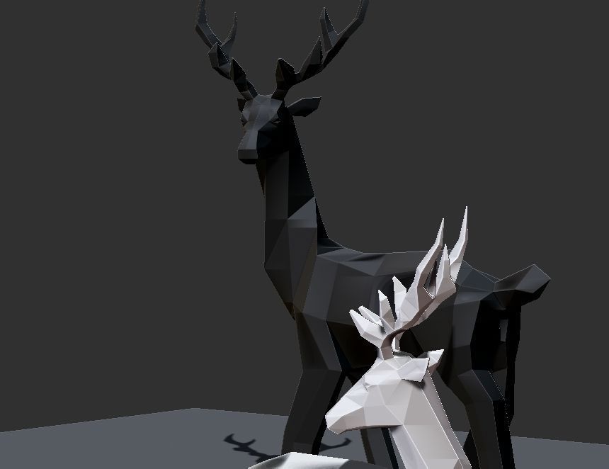 Geometric Deer Statue Nordic Decoration Home Decor  3D print model_4