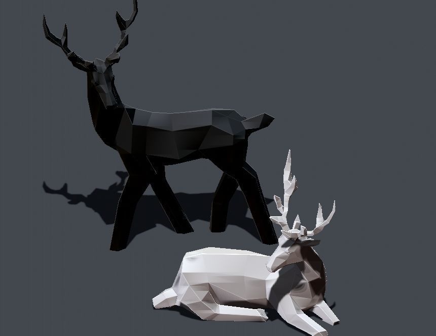 Geometric Deer Statue Nordic Decoration Home Decor  3D print model_6
