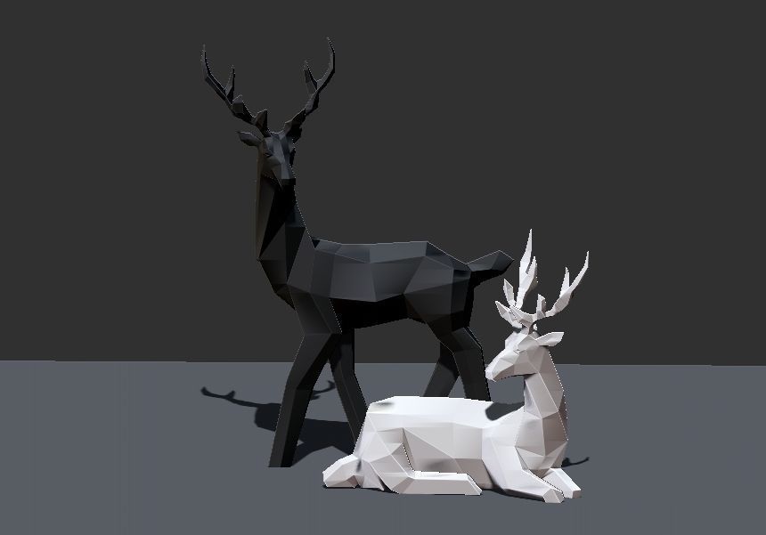Geometric Deer Statue Nordic Decoration Home Decor  3D print model_14