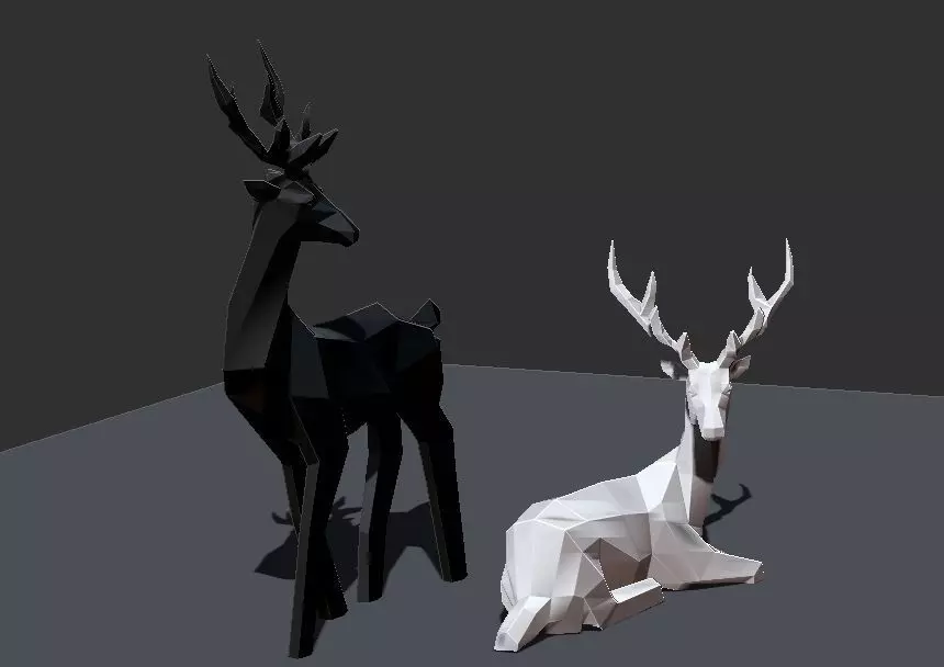 Geometric Deer Statue Nordic Decoration Home Decor  3D print model_0