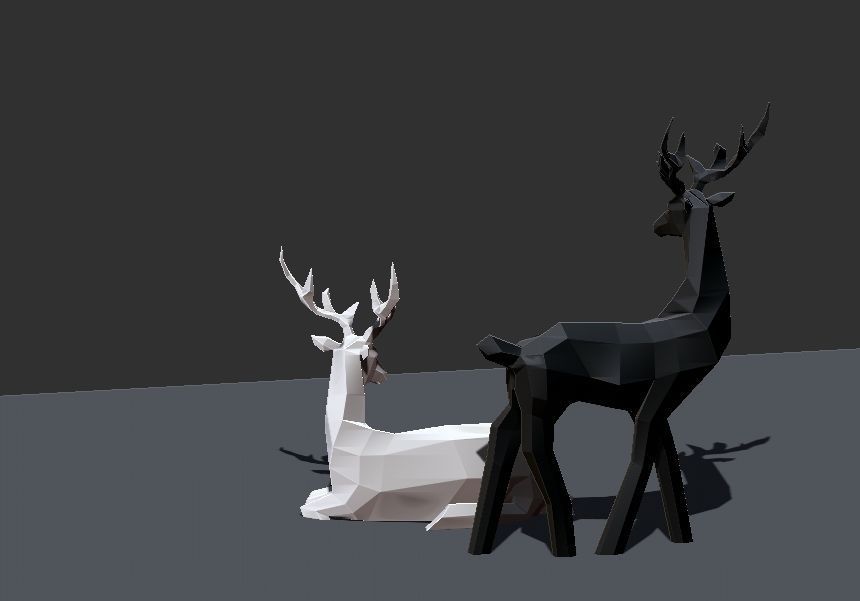 Geometric Deer Statue Nordic Decoration Home Decor  3D print model_13