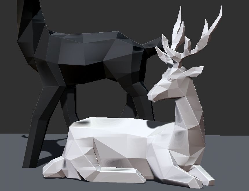 Geometric Deer Statue Nordic Decoration Home Decor  3D print model_2
