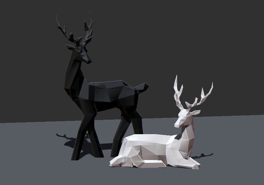 Geometric Deer Statue Nordic Decoration Home Decor  3D print model_17