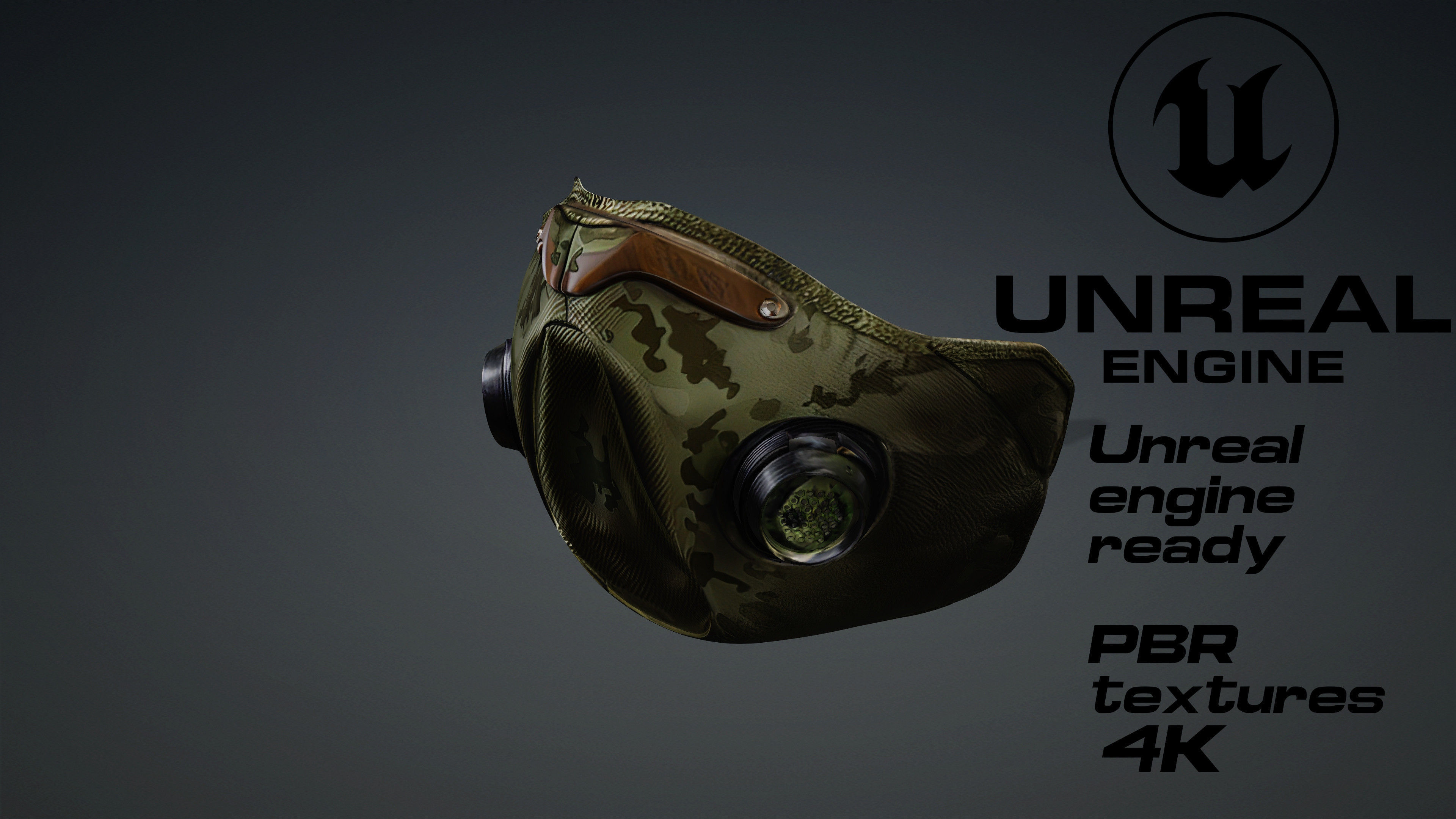 Apocalyptic Gas Mask game ready UE5 FBX Low-poly 3D model_3