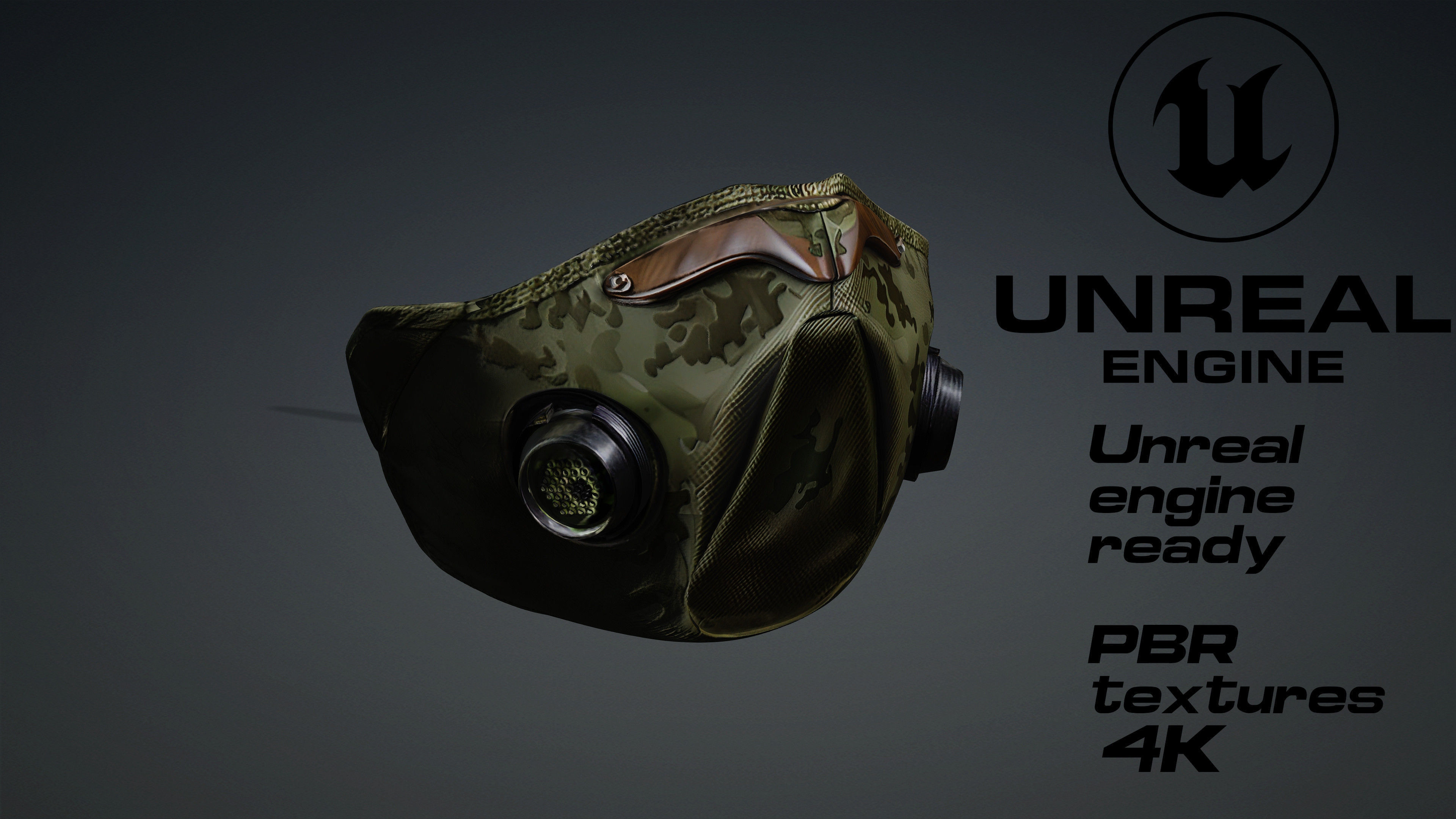 Apocalyptic Gas Mask game ready UE5 FBX Low-poly 3D model_1