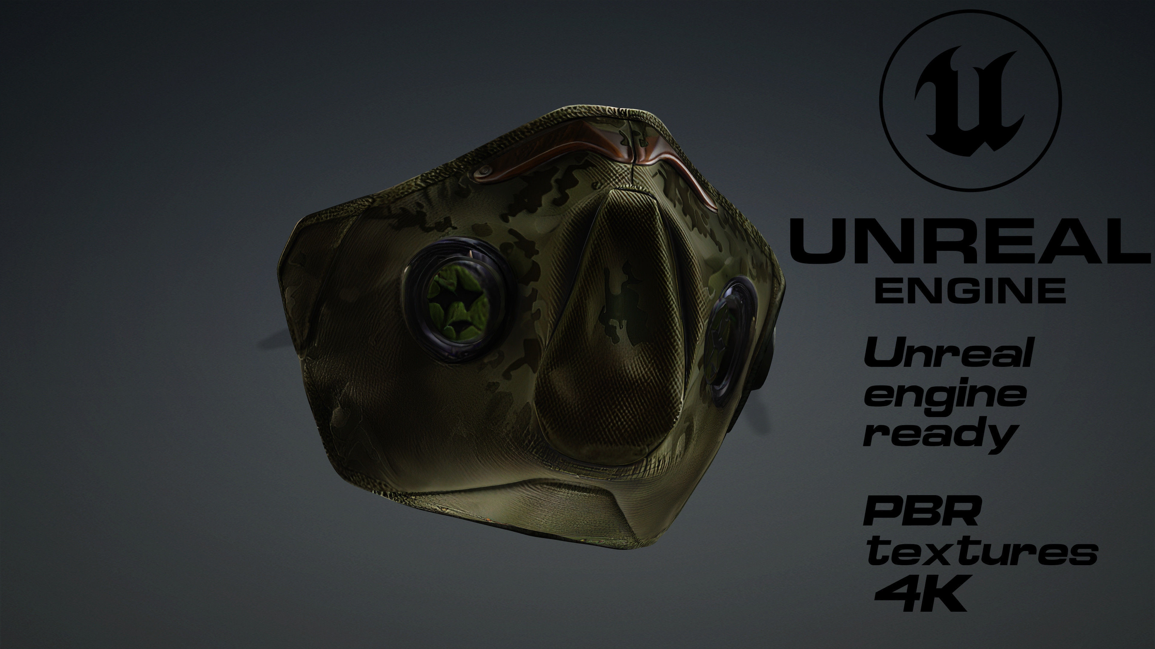 Apocalyptic Gas Mask game ready UE5 FBX Low-poly 3D model_2