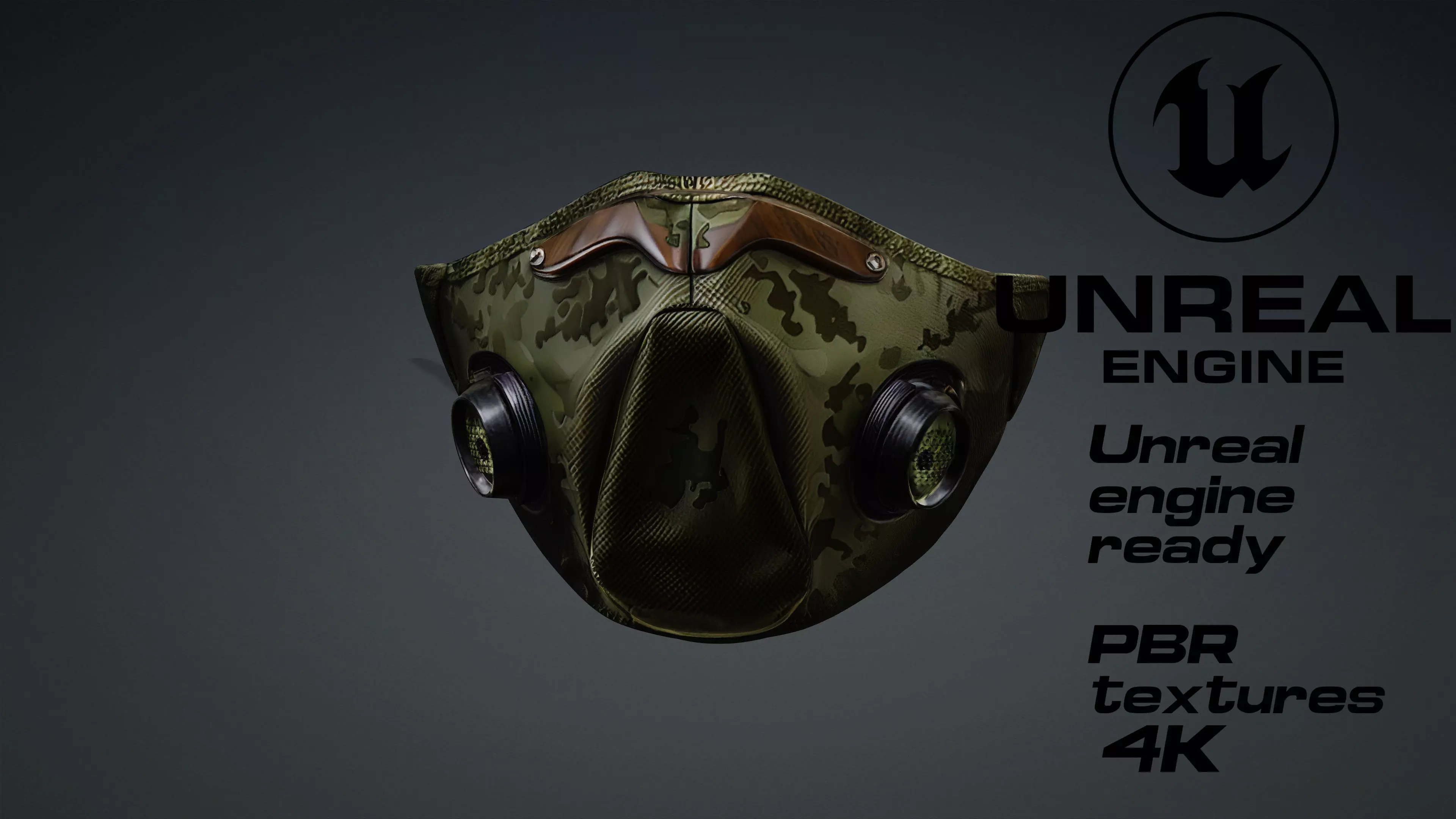 Apocalyptic Gas Mask game ready UE5 FBX Low-poly 3D model_0