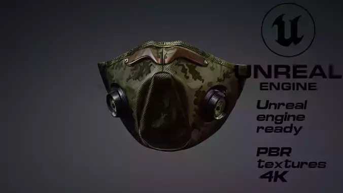 Apocalyptic Gas Mask game ready UE5 FBX Low-poly 3D model