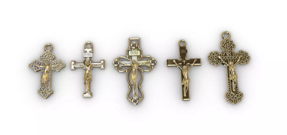 dijes- Colgantes paquete de 5 cristos -v- 3D print model