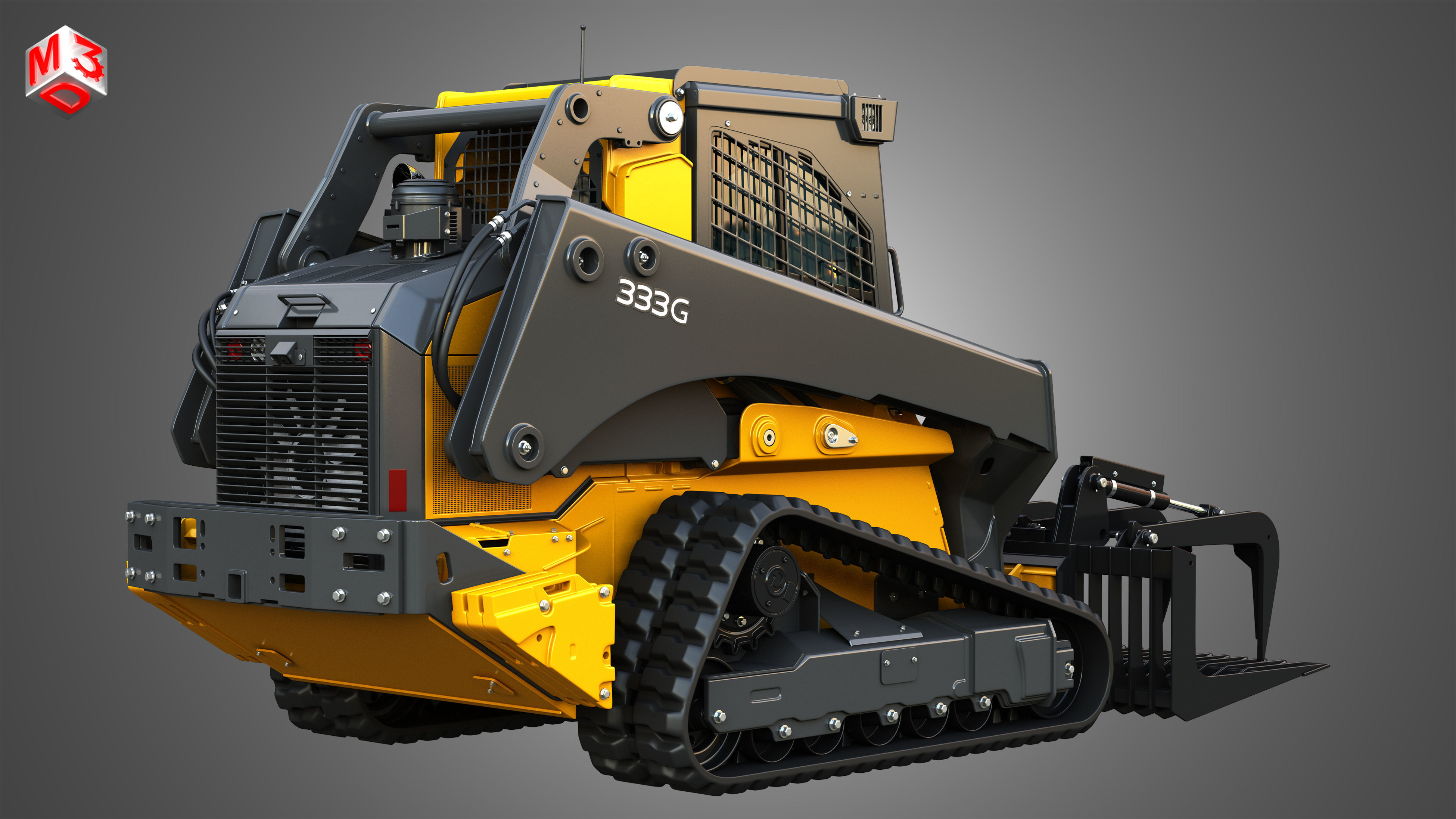 333G Compact Track Loader - 4 in 1 3D Model Collection_7