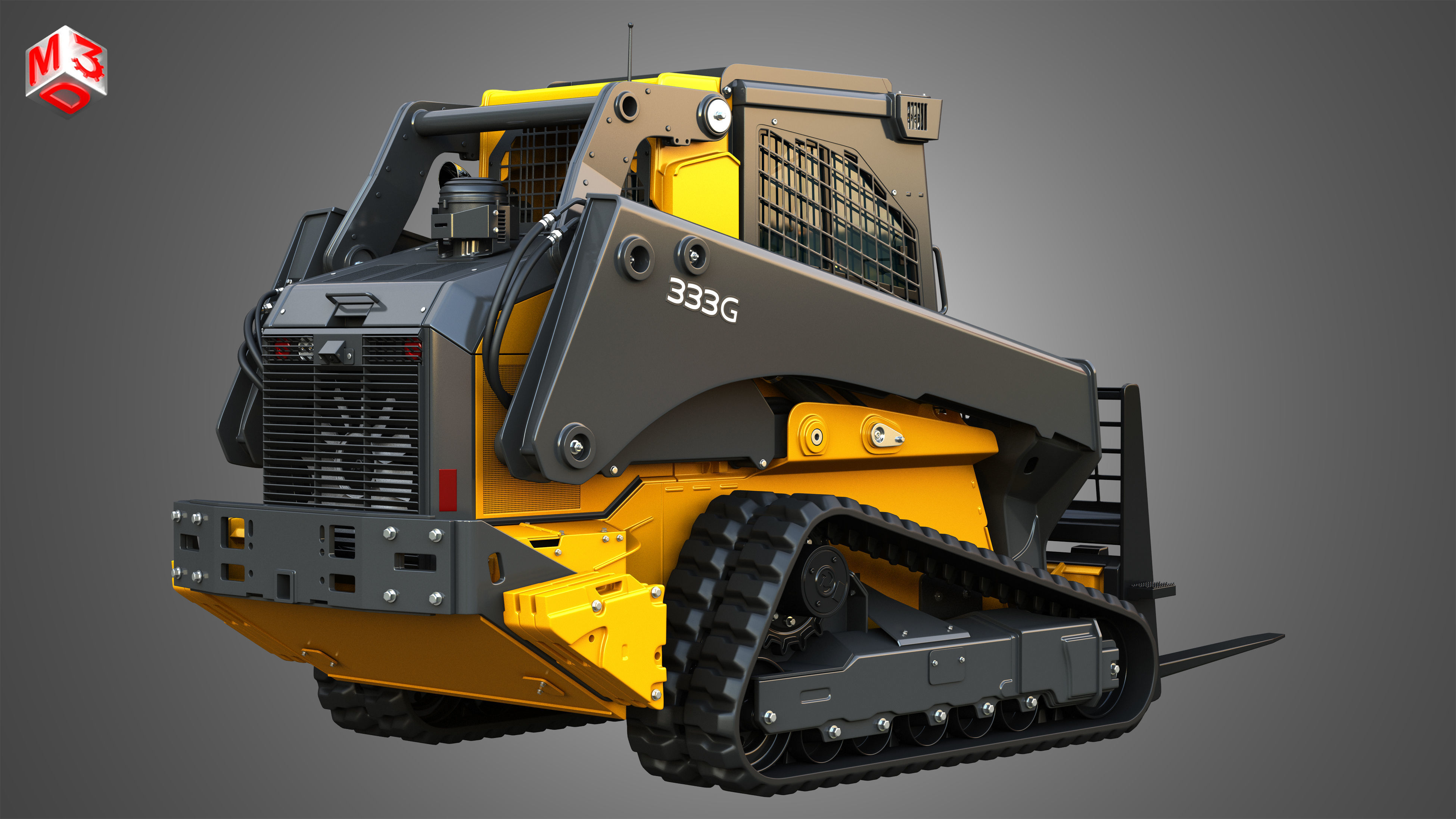 333G Compact Track Loader - 4 in 1 3D Model Collection_6