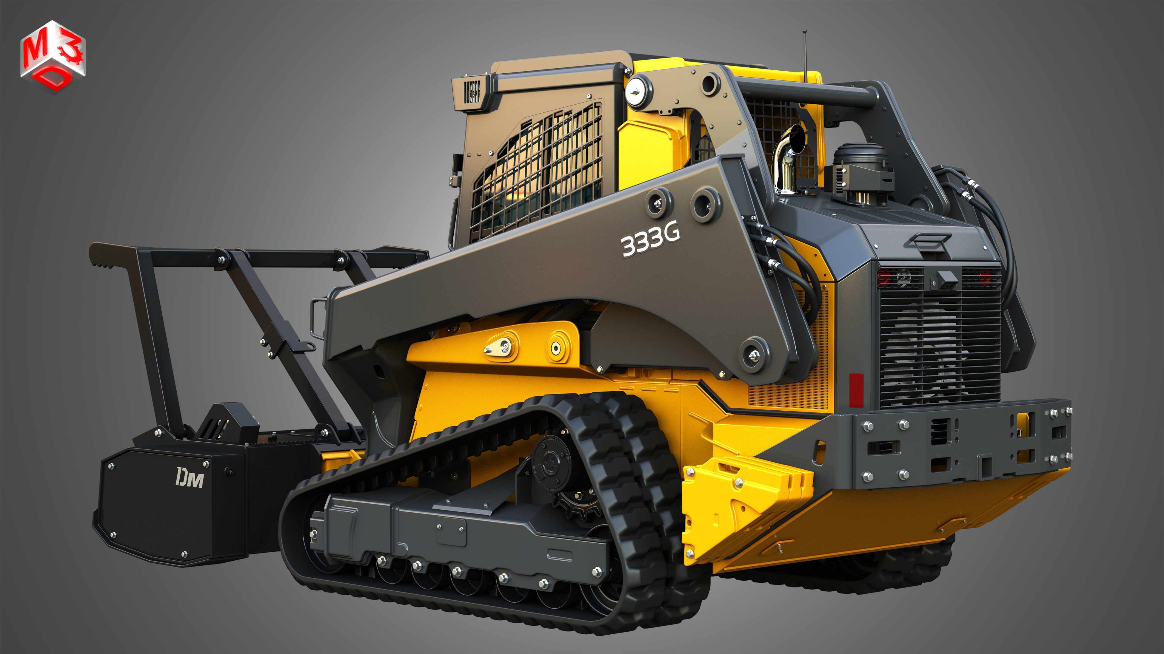 333G Compact Track Loader - 4 in 1 3D Model Collection_16