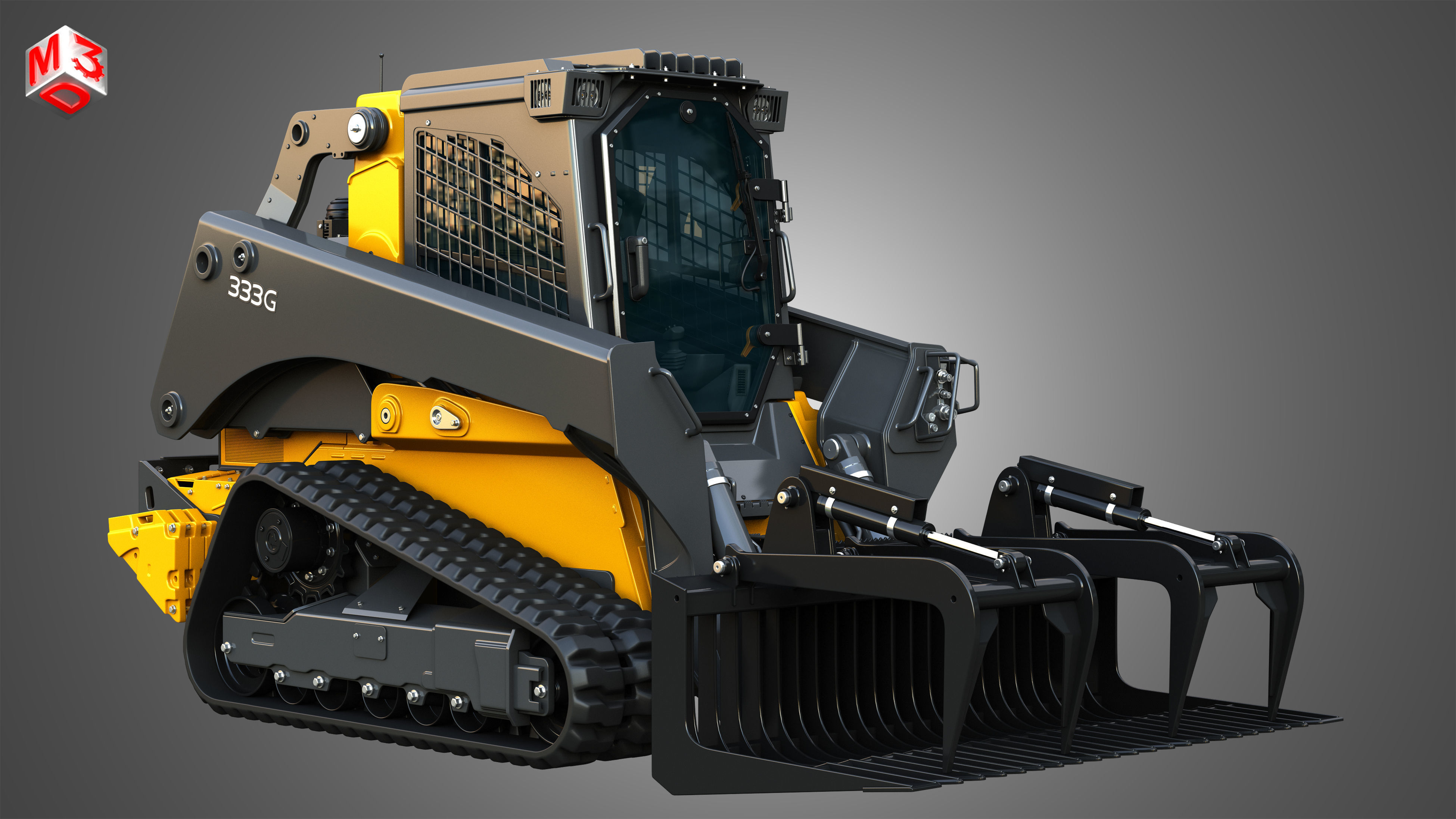 333G Compact Track Loader - 4 in 1 3D Model Collection_11