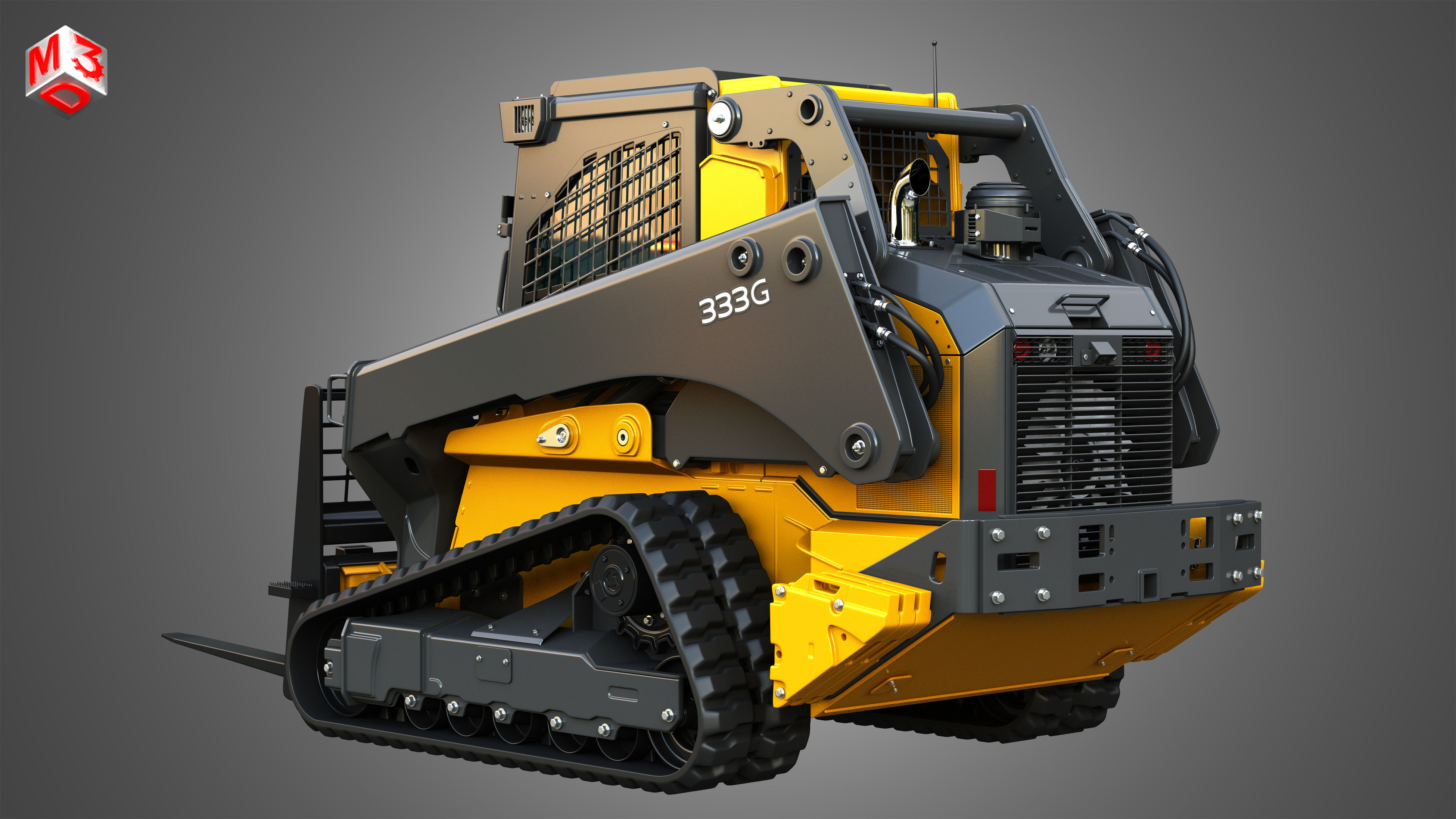 333G Compact Track Loader - 4 in 1 3D Model Collection_14