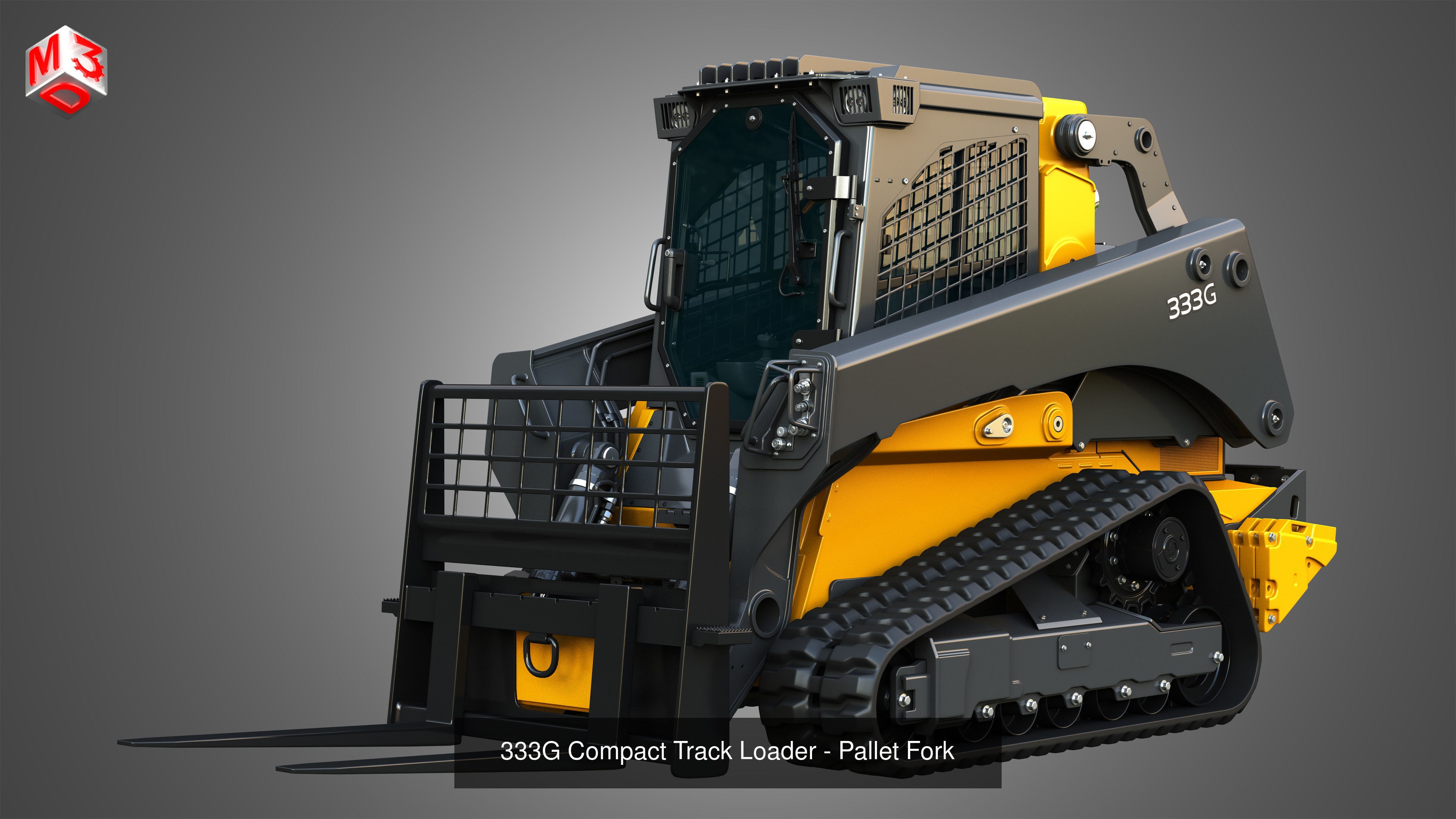 333G Compact Track Loader - 4 in 1 3D Model Collection_2